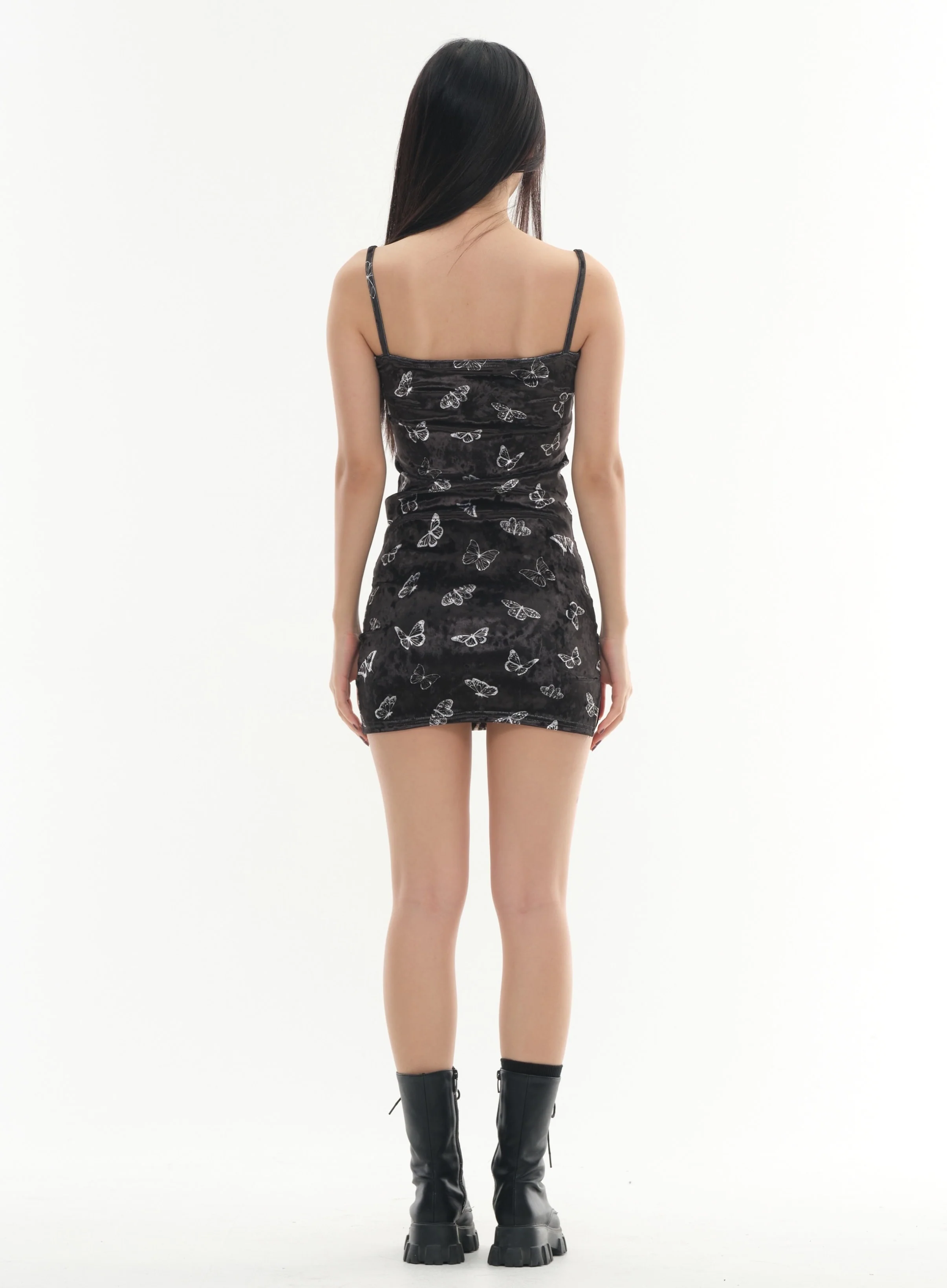 Butterfly Print Mini Strap Dress #Lewkin Original #1126K8 - Image 7