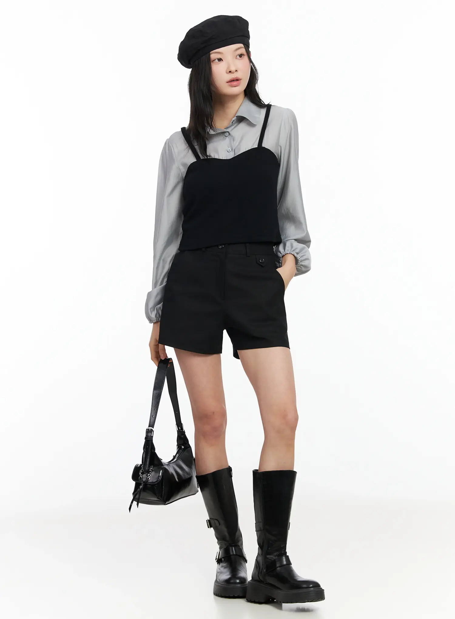 Button Detail Cotton Shorts IM524