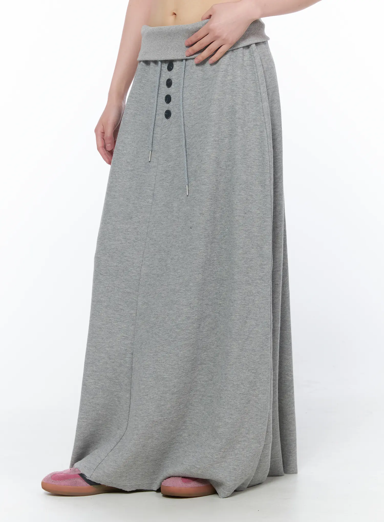 Button Foldover Maxi Skirt CA528 - Image 4