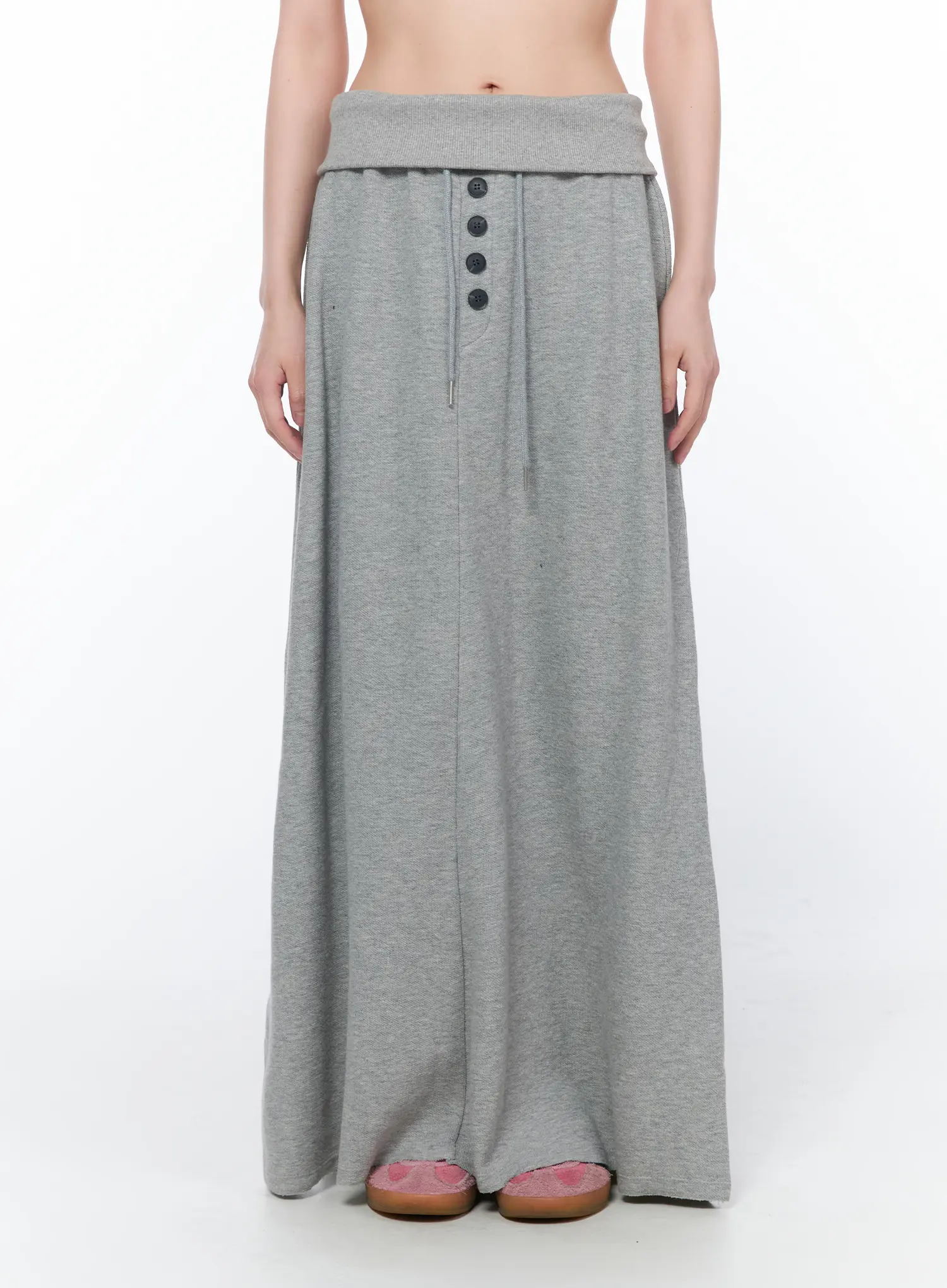 Button Foldover Maxi Skirt CA528 - Image 8
