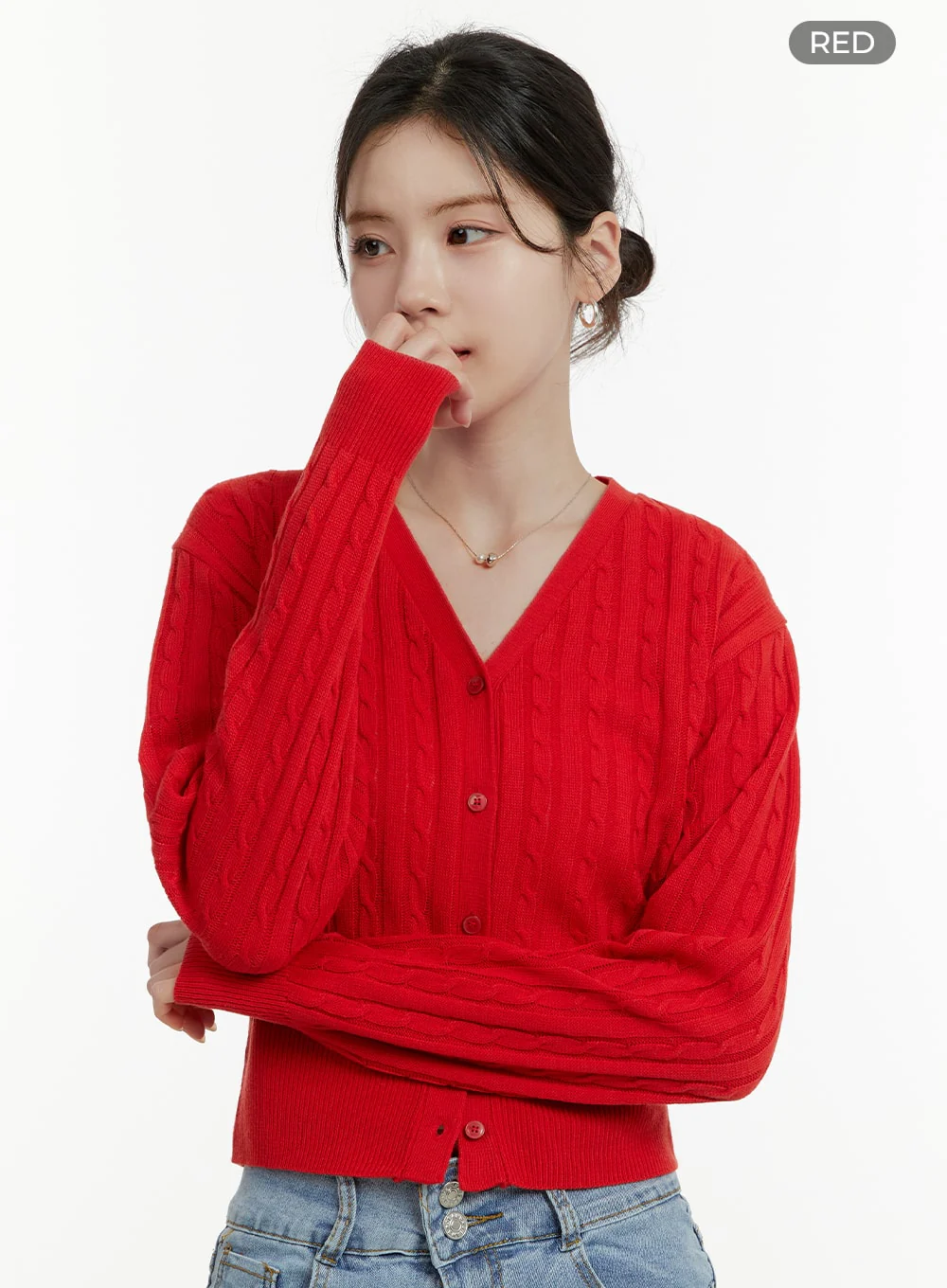 Cable Knit Cardigan OA405 - Image 7