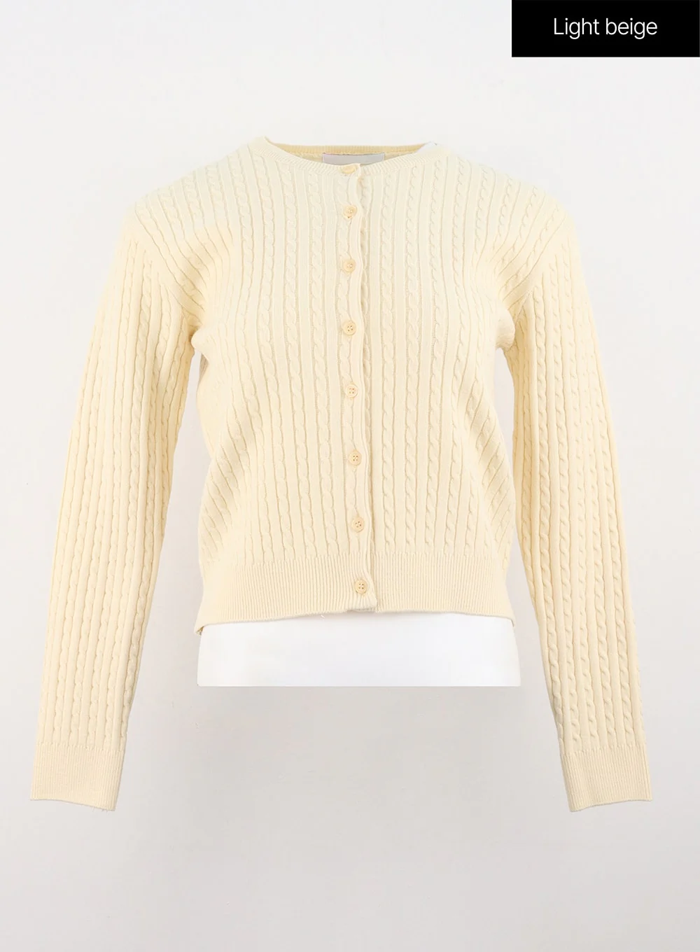 Cable Knit Round Neck Cardigan OS305 - Image 10