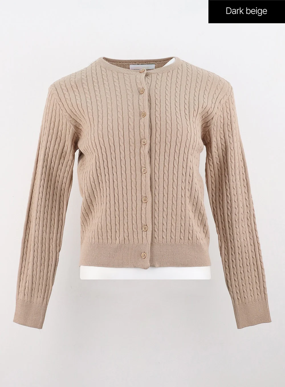 Cable Knit Round Neck Cardigan OS305 - Image 11