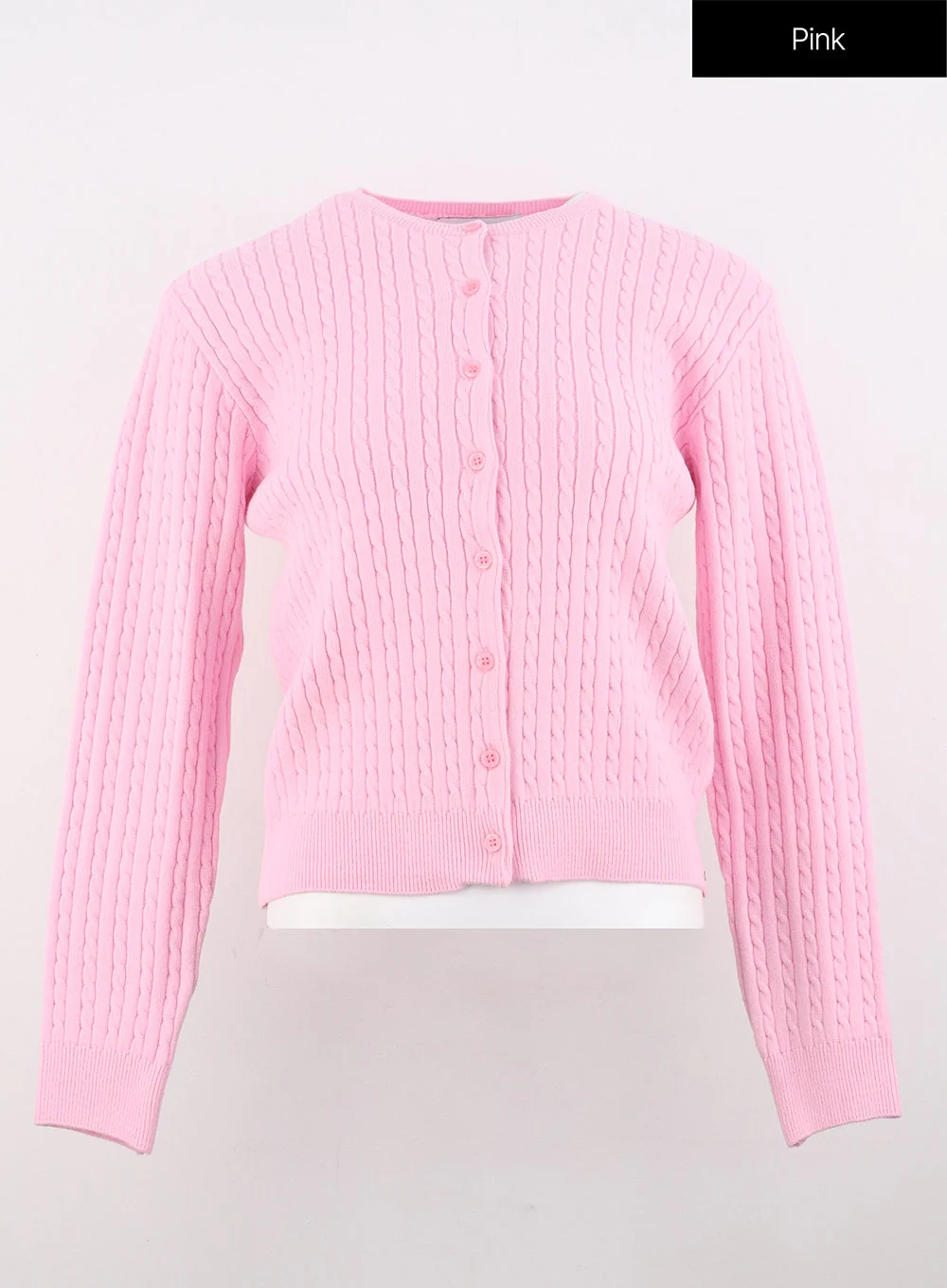 Cable Knit Round Neck Cardigan OS305 - Image 14