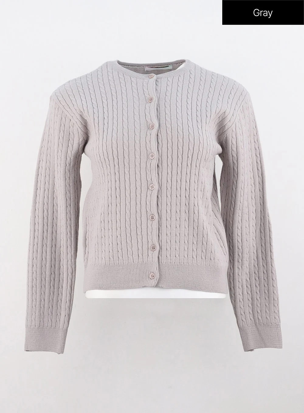 Cable Knit Round Neck Cardigan OS305 - Image 20
