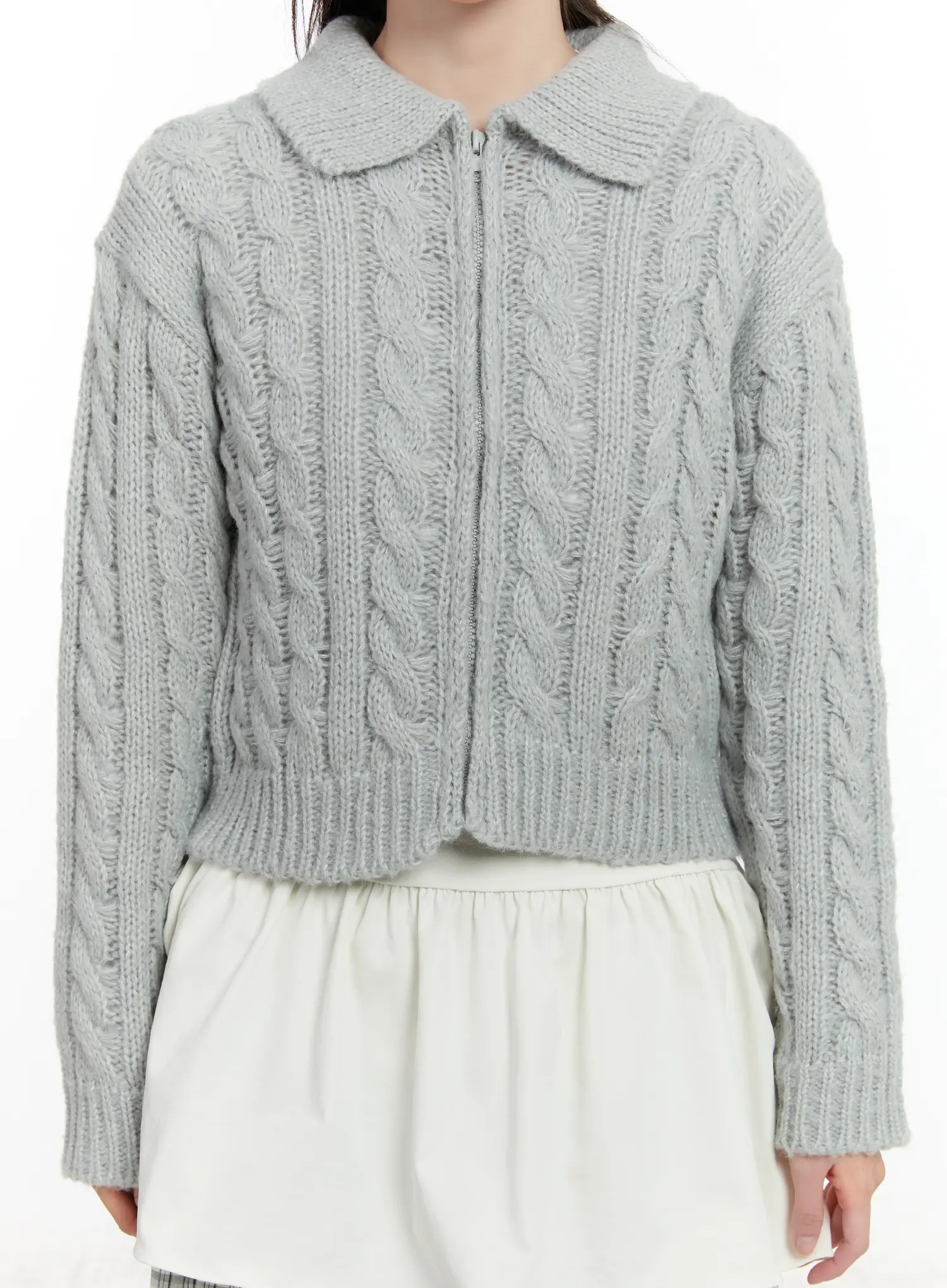 Cable Knit Zip-Up Jacket CM510 - Image 20