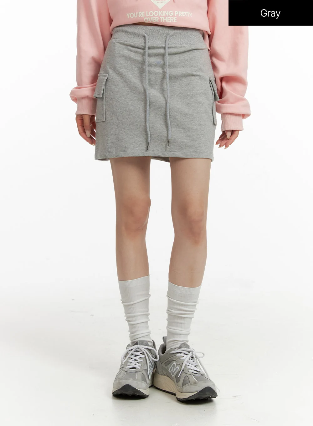 Cargo Sweat Mini Skirt CF415 - Image 5