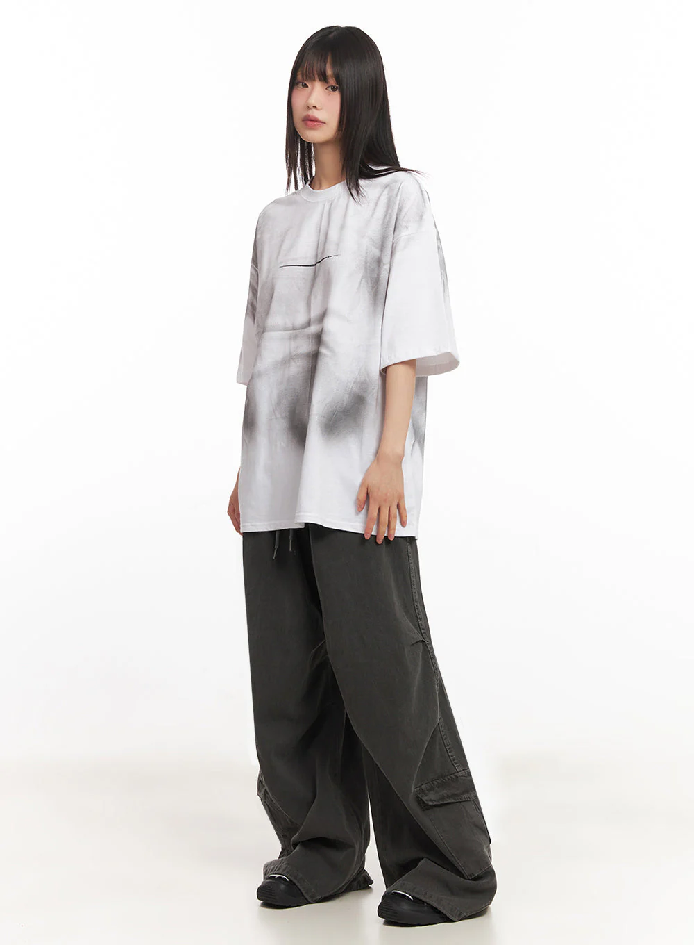 Cargo Washed Wide-Leg Sweatpants IY502 - Image 10