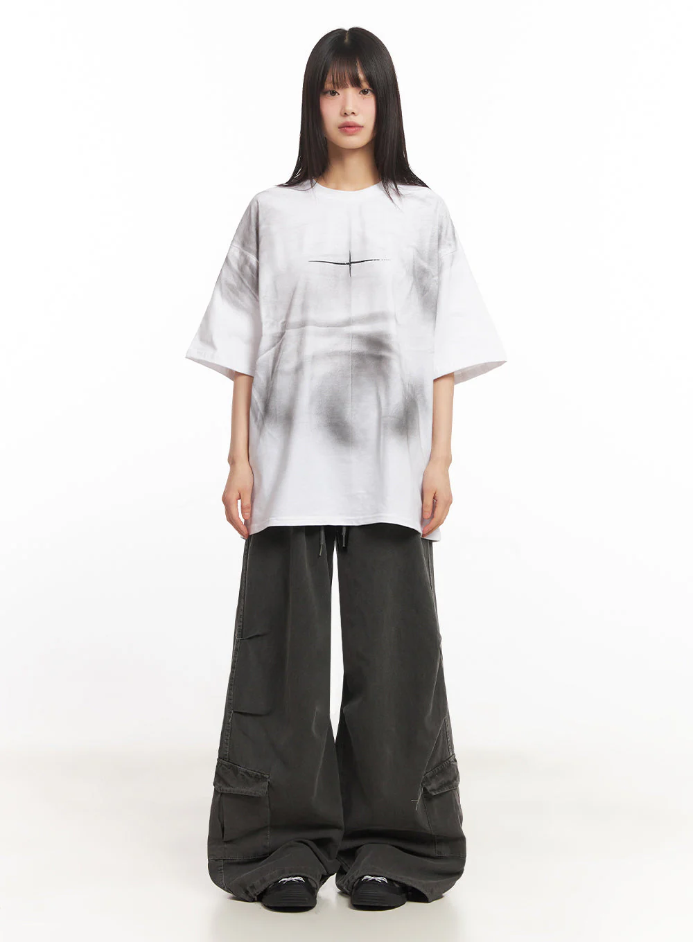 Cargo Washed Wide-Leg Sweatpants IY502 - Image 5