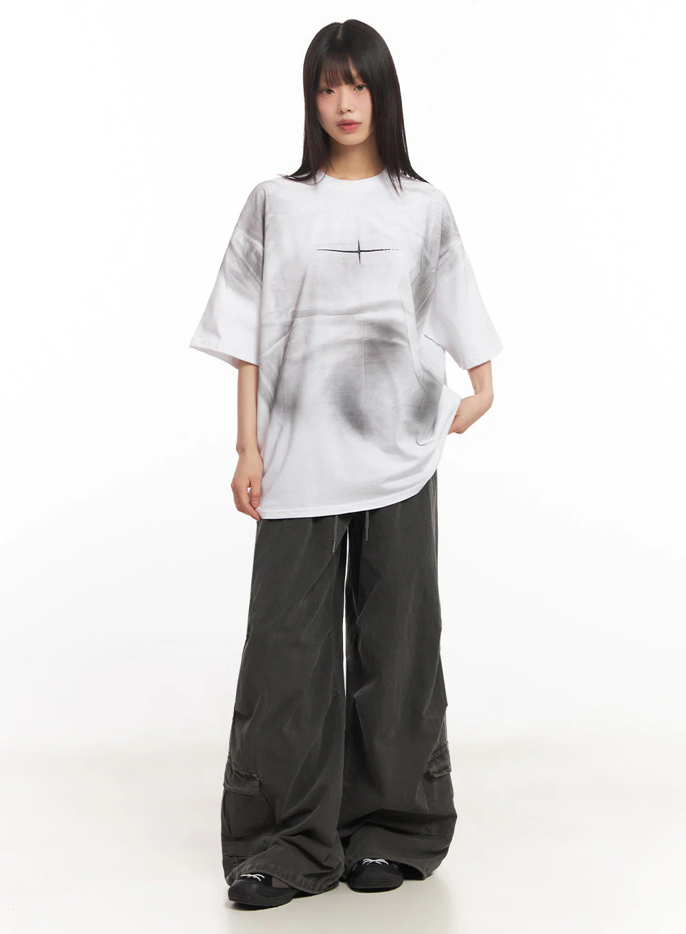 Cargo Washed Wide-Leg Sweatpants IY502 - Image 6