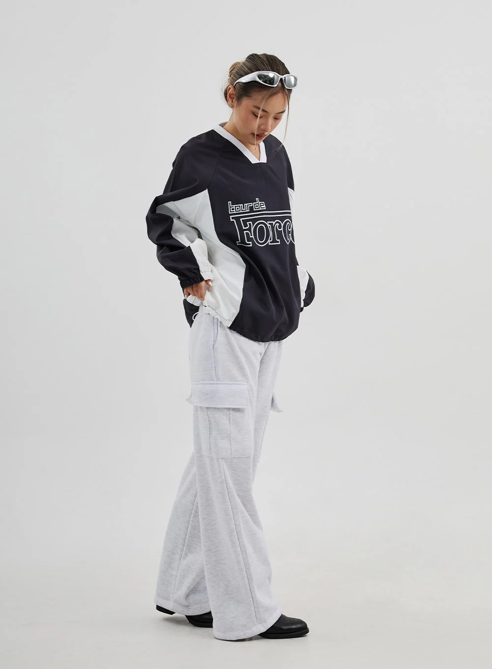 Cargo Wide Leg Track Pants Unisex CJ313 - Image 8