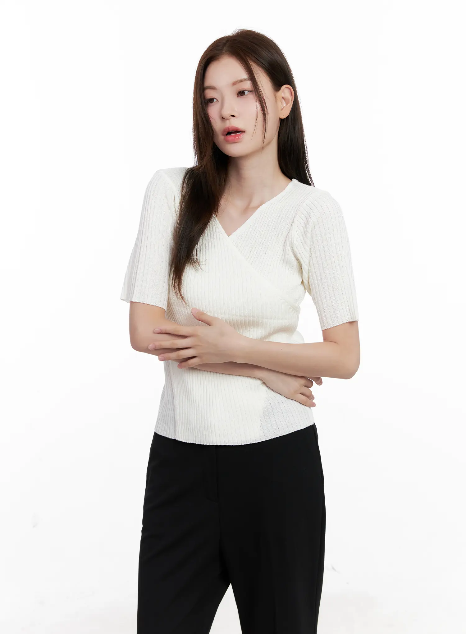 Casual Knit V-Neck Tee CL523 - Image 12