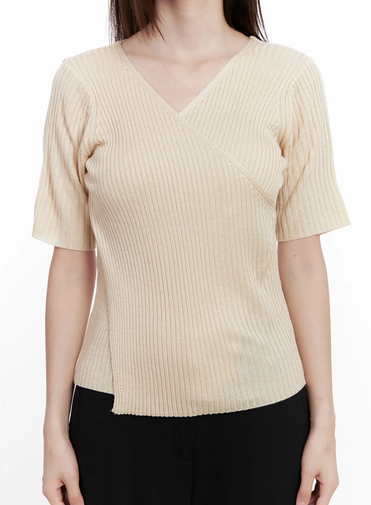 Casual Knit V-Neck Tee CL523 - Image 5