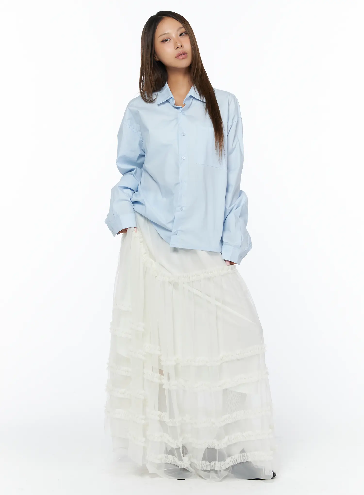 Casual Loose Fit Button-Up Shirt CA516 - Image 3