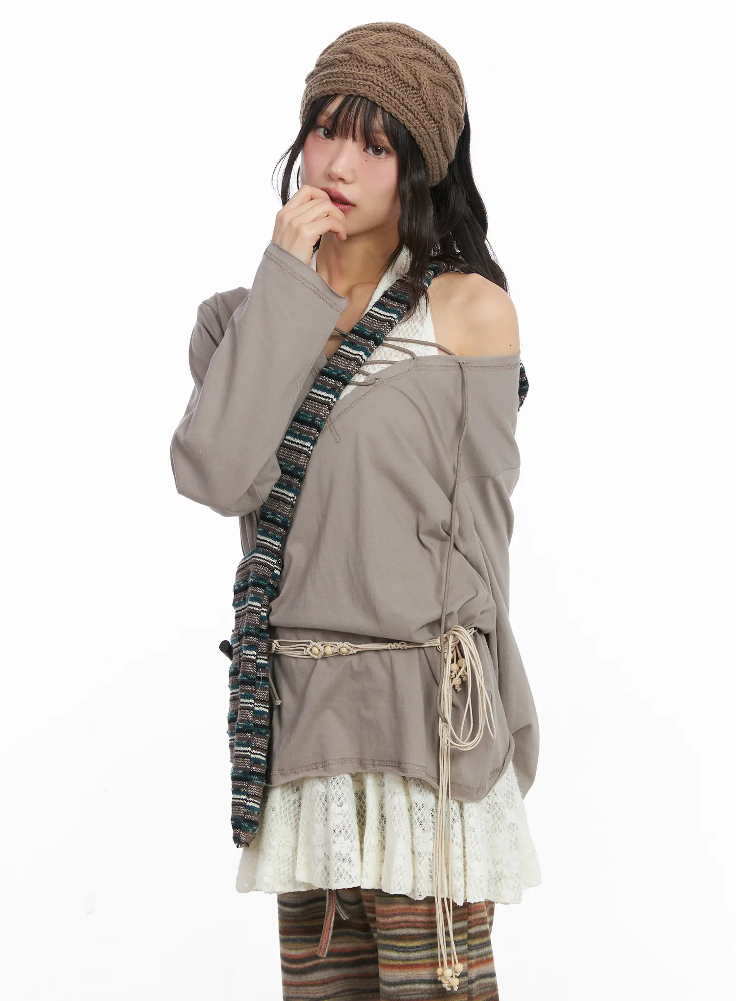 Casual Loose Fit Eyelet Tee CD531