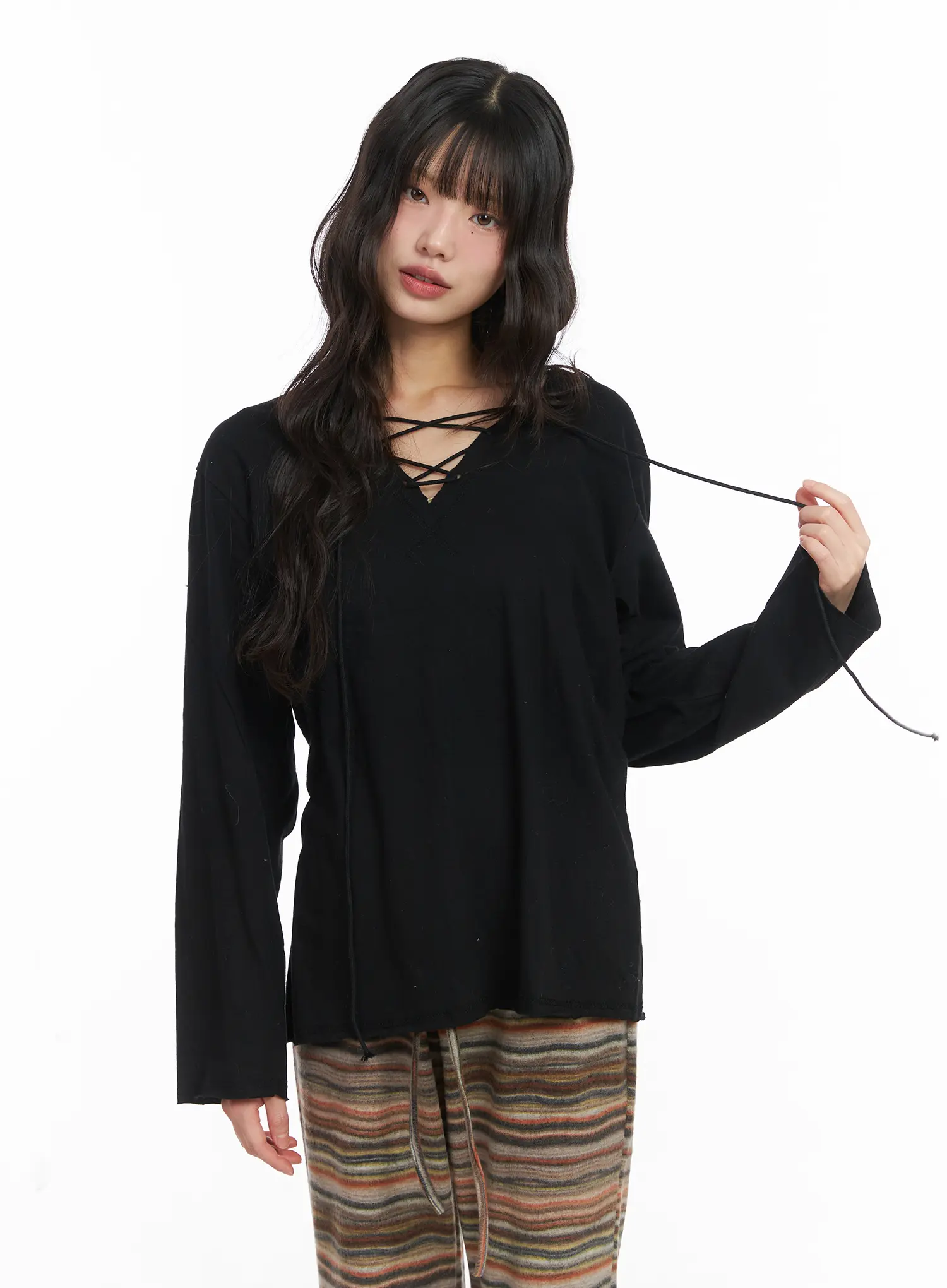 Casual Loose Fit Eyelet Tee CD531 - Image 10