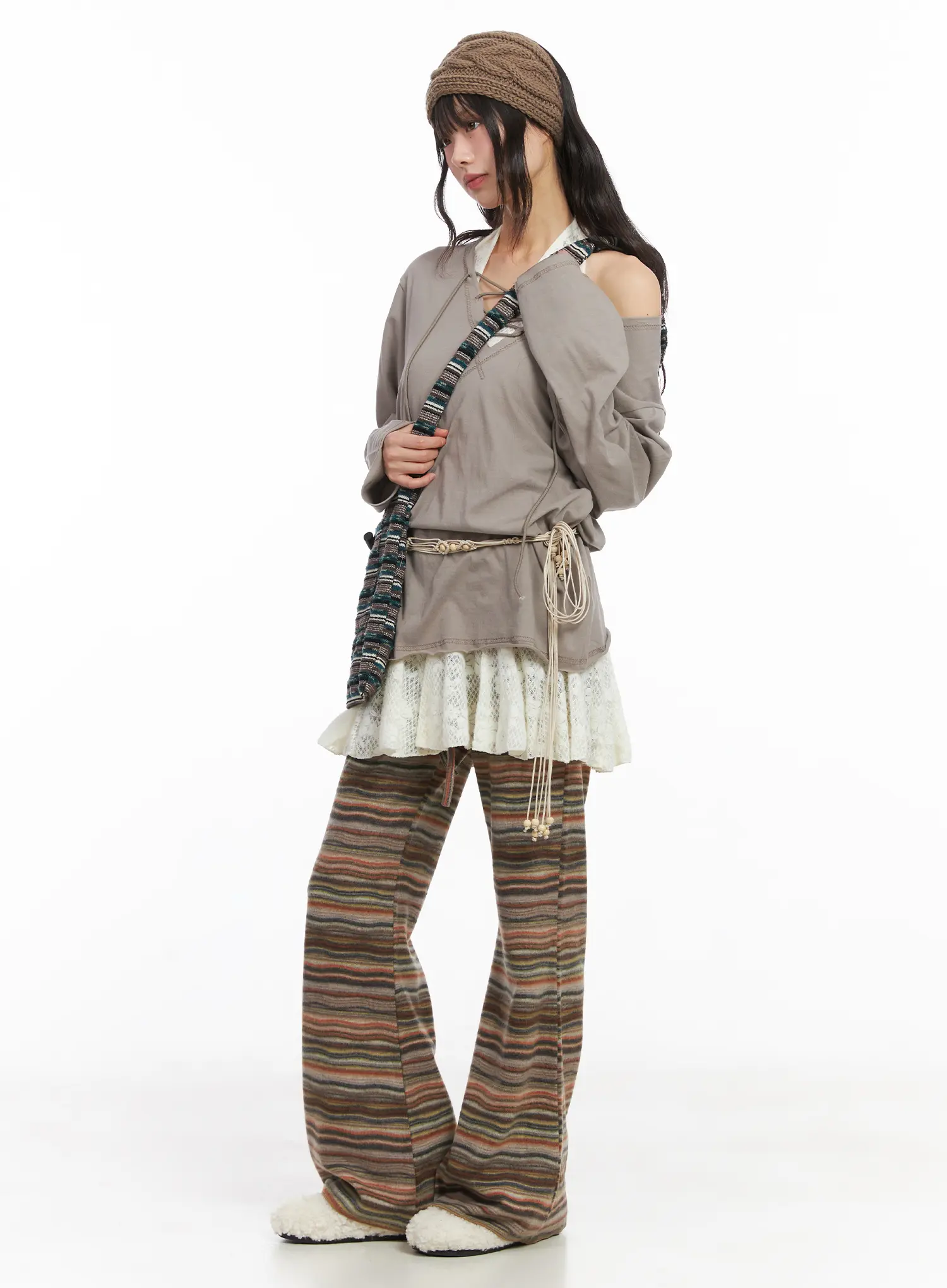 Casual Loose Fit Eyelet Tee CD531 - Image 7