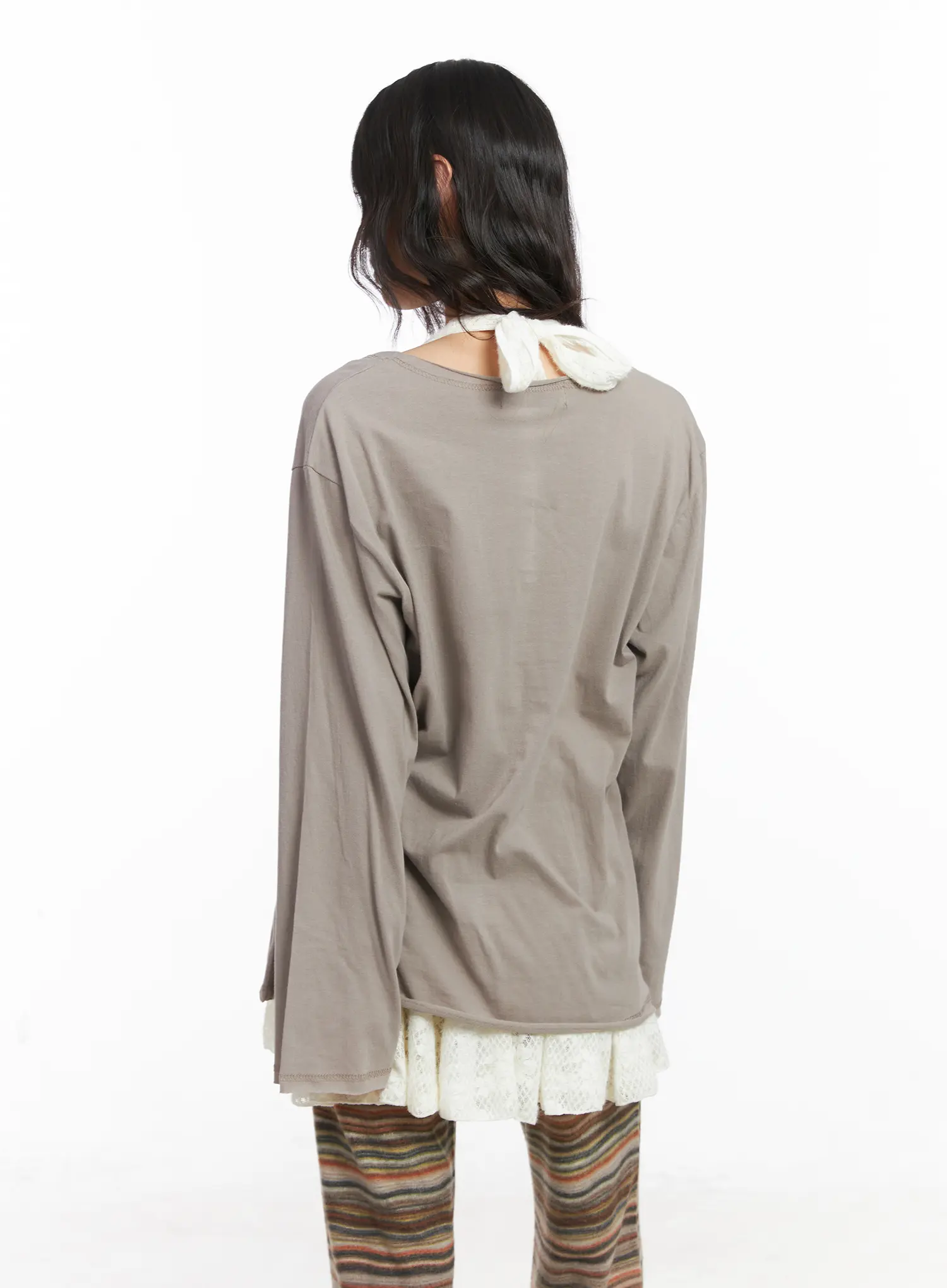 Casual Loose Fit Eyelet Tee CD531 - Image 8