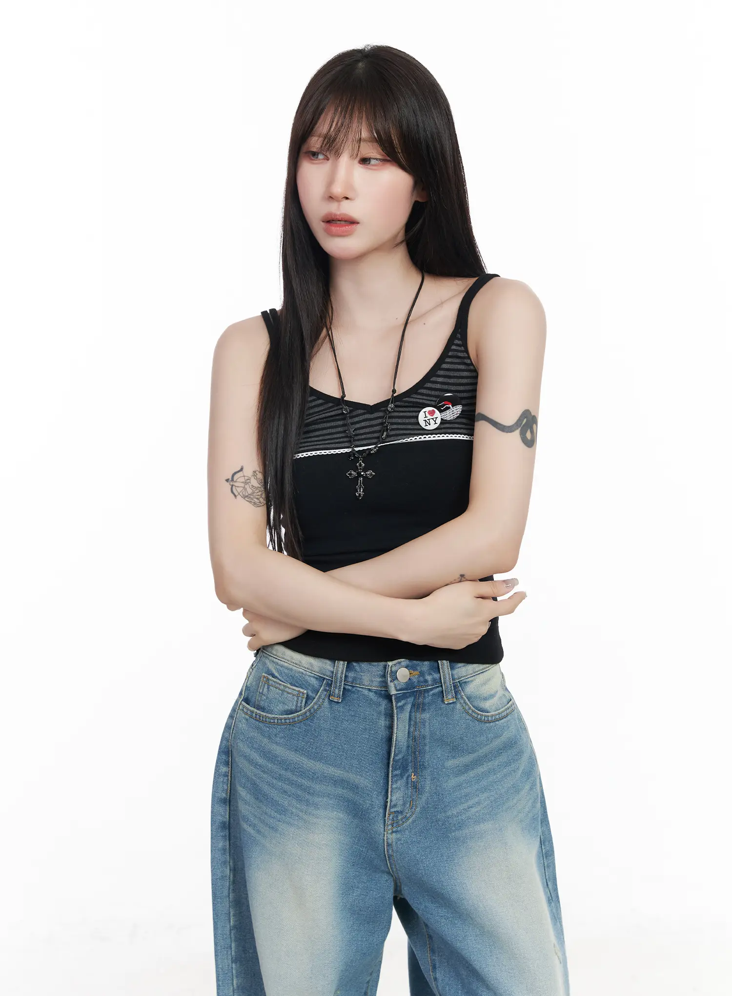 Casual Ribbed Sleeveless Top With Badges CF523 - Image 13