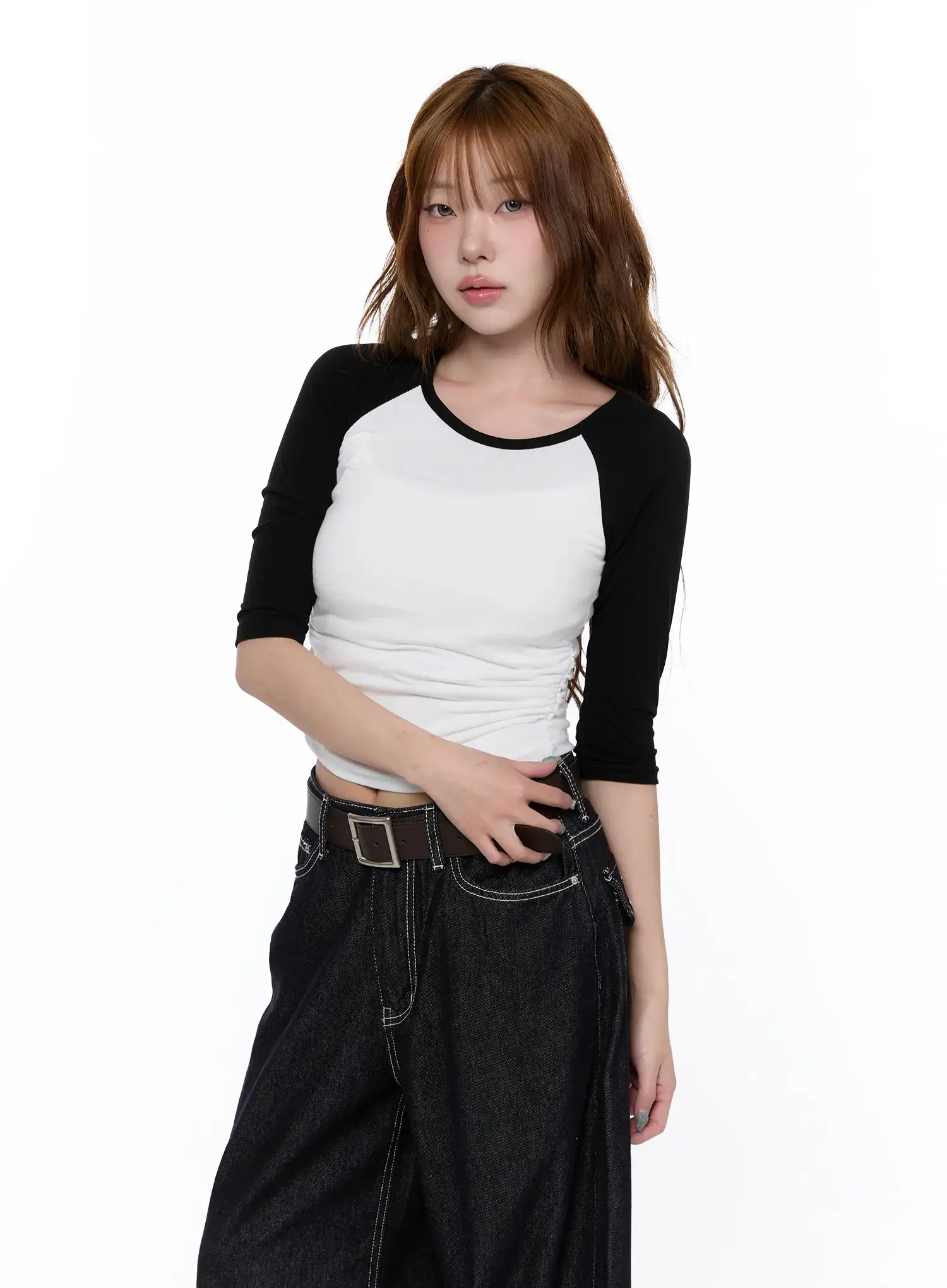 Casual Two-Tone 3/4 Sleeve Top CA521 - Image 6