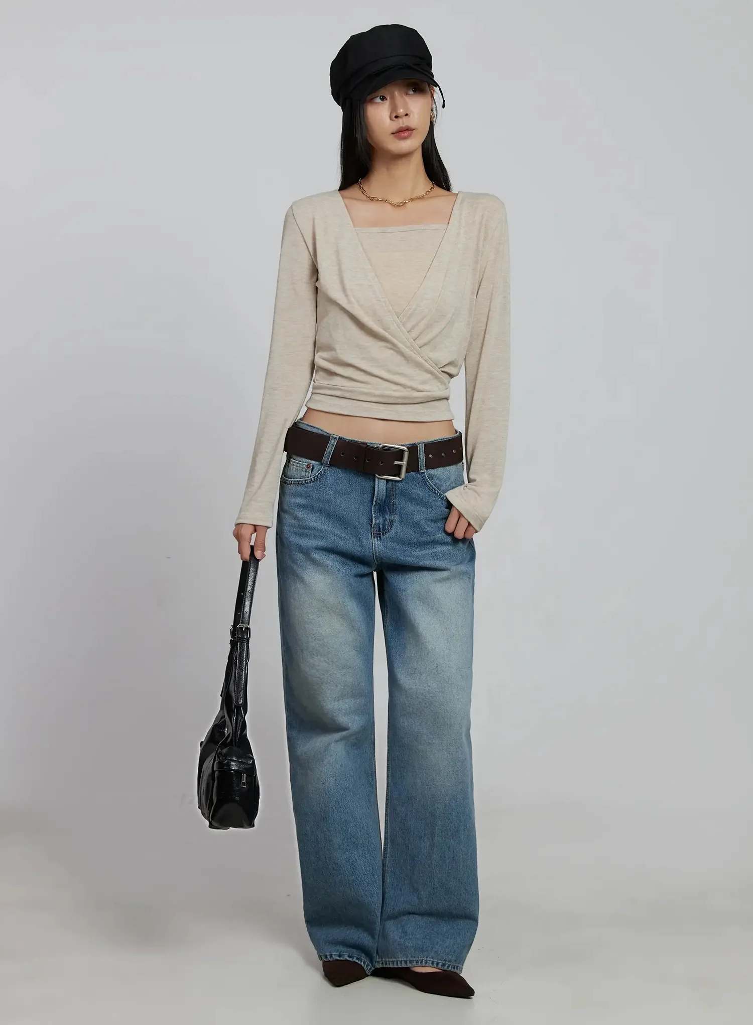 Casual Wrap V-Neck Top Set IM520 - Image 12