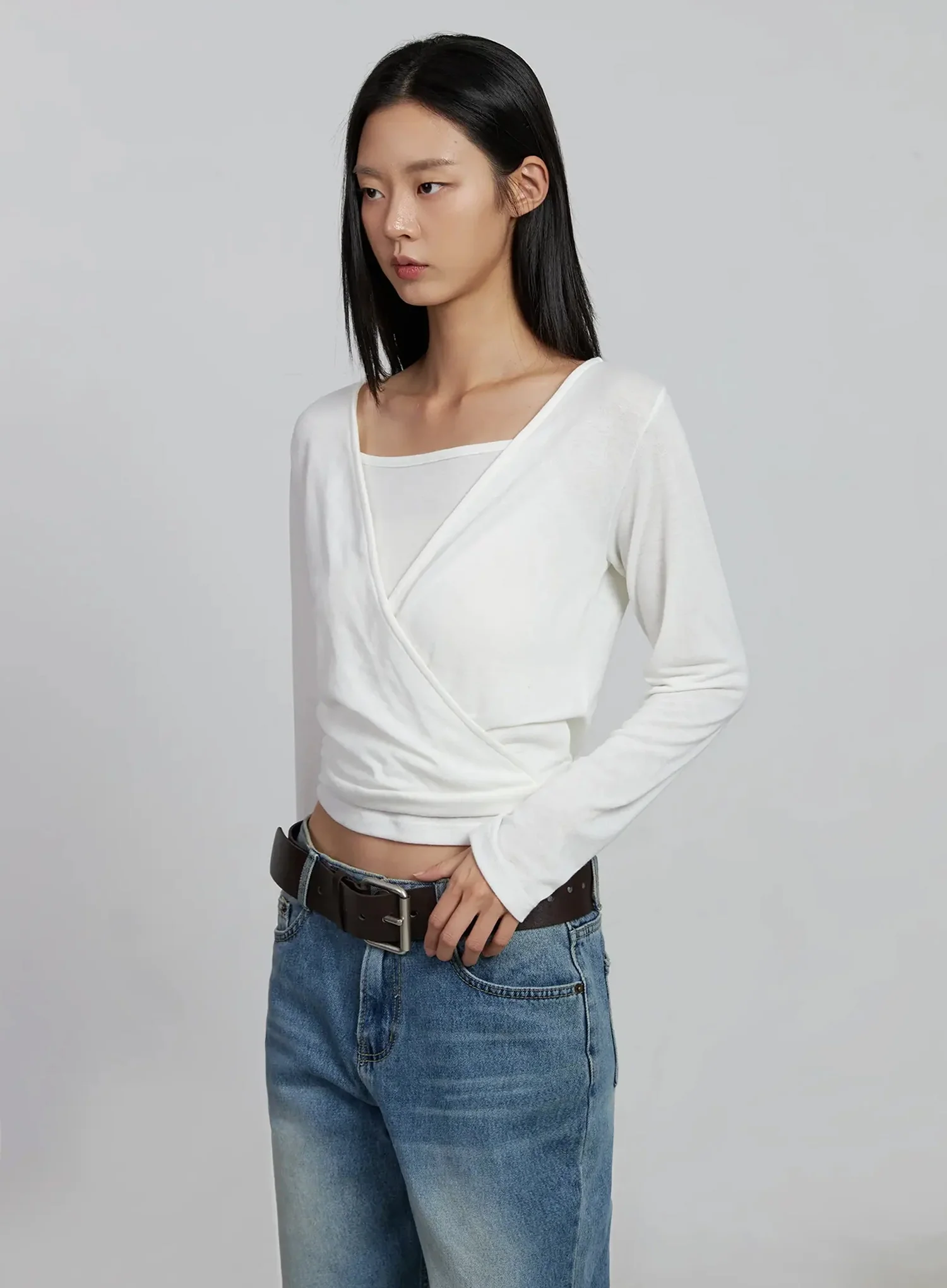 Casual Wrap V-Neck Top Set IM520 - Image 13