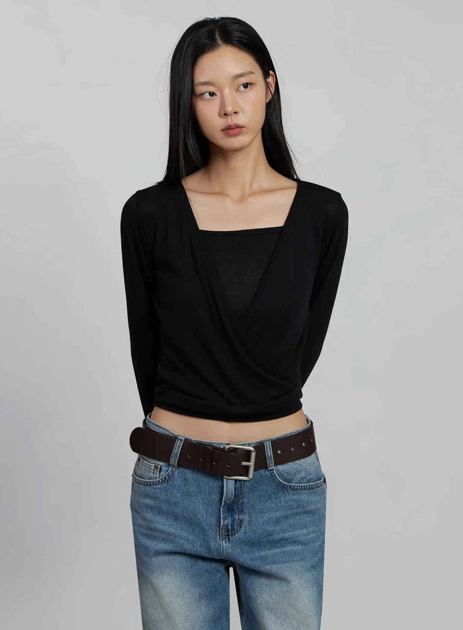 Casual Wrap V-Neck Top Set IM520 - Image 14