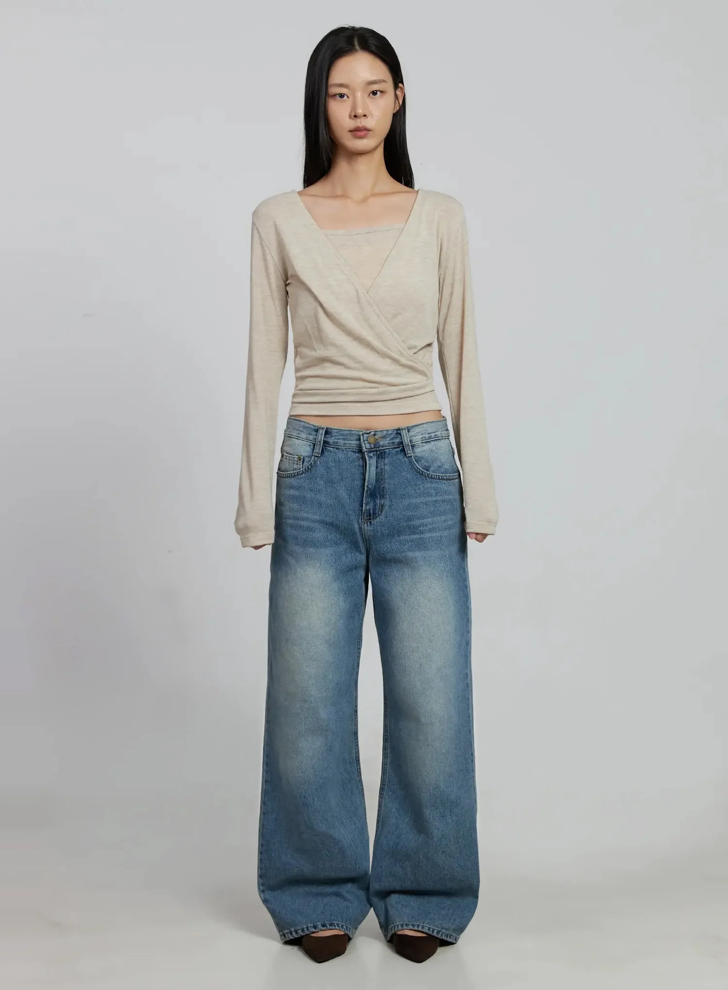 Casual Wrap V-Neck Top Set IM520 - Image 8