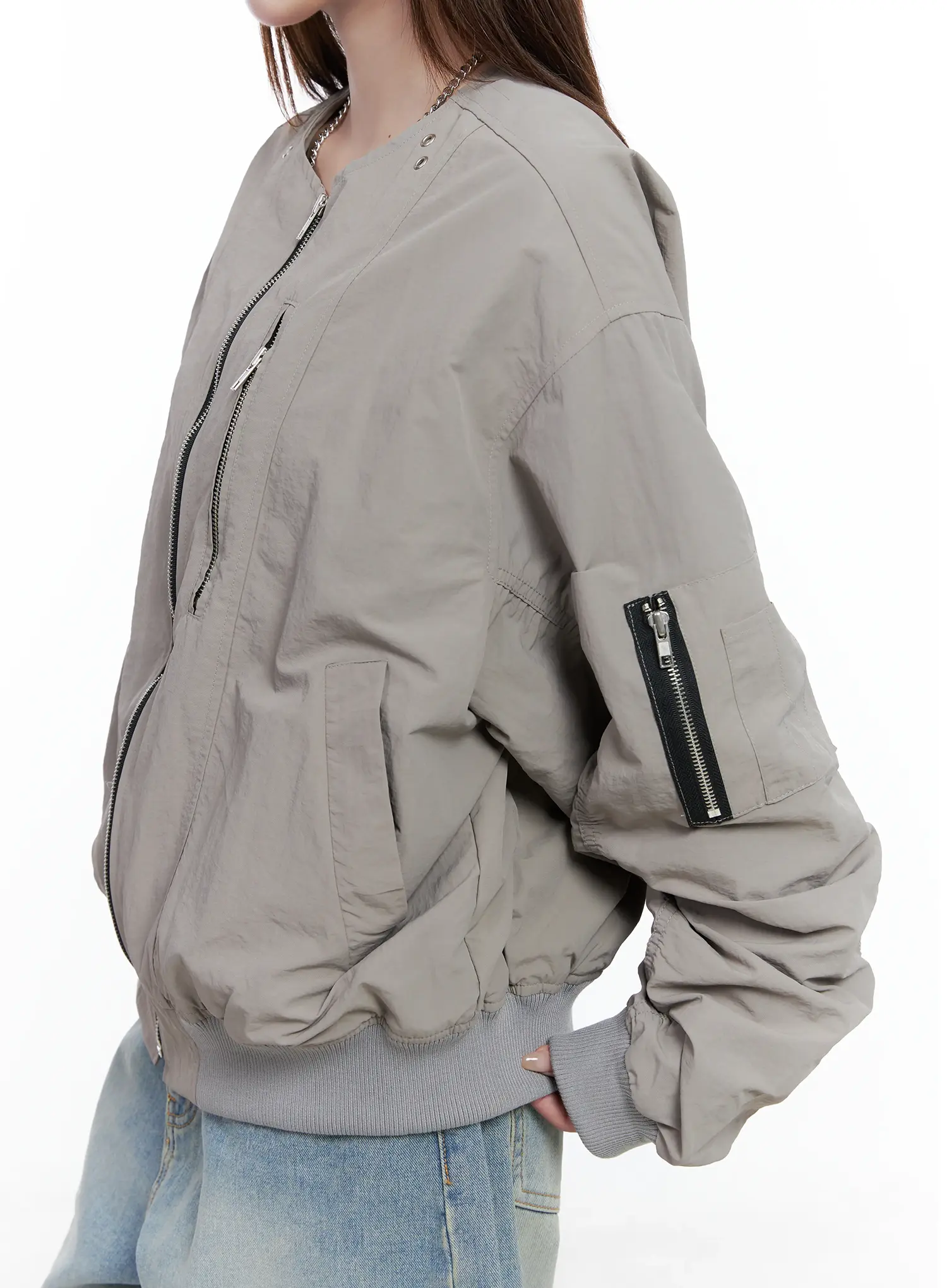 Casual Zip-Up Bomber Jacket CS501 - Image 7