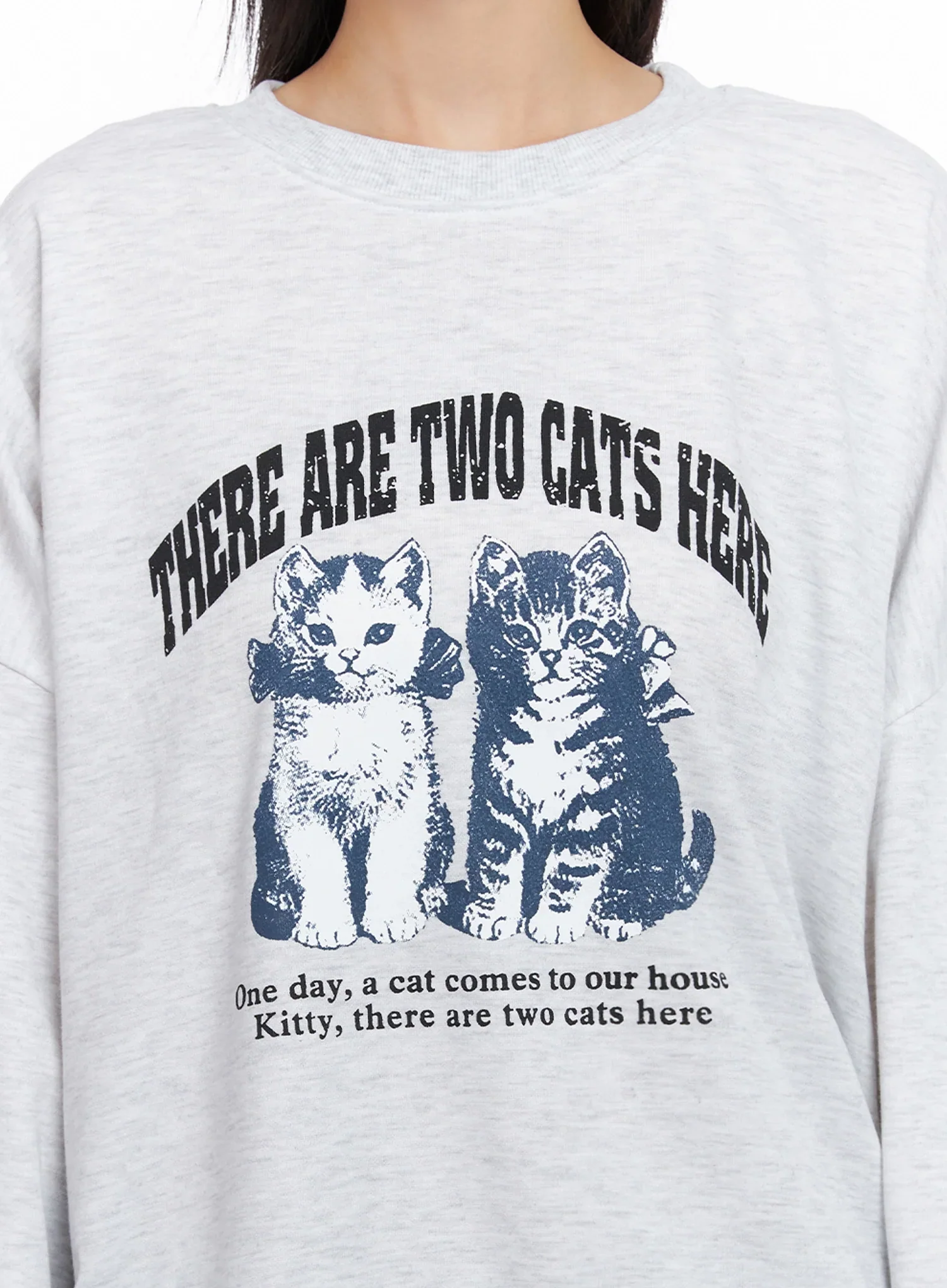 Cat Print Graphic Sweatshirt IS508 - Image 2