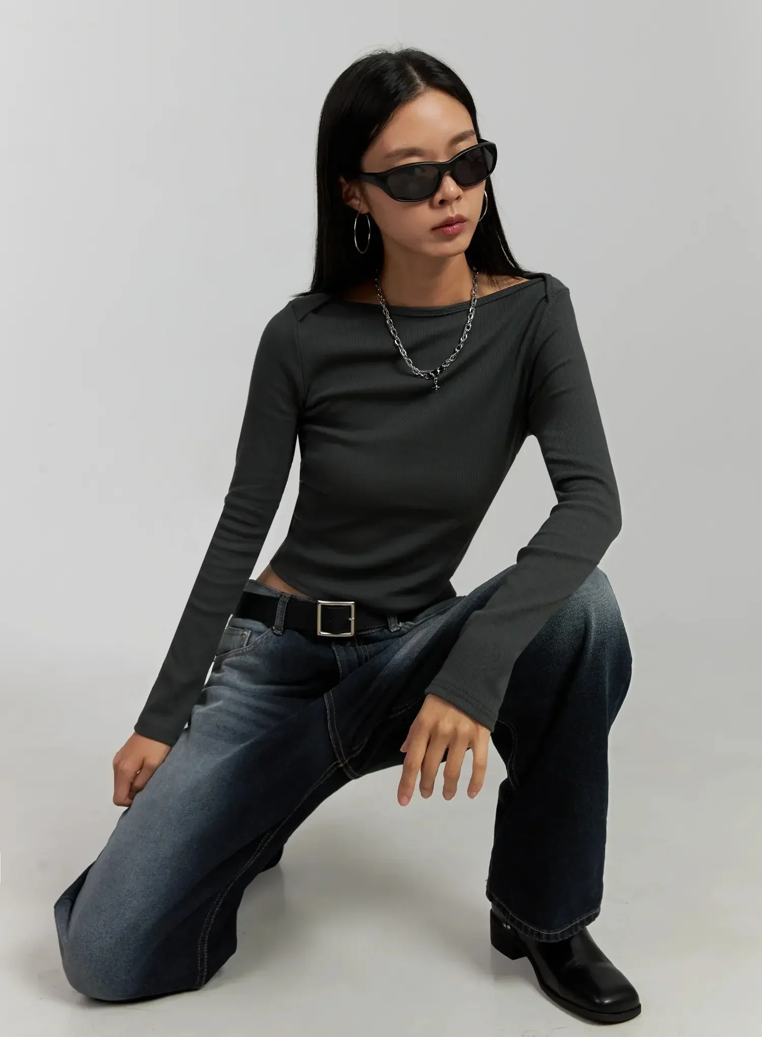 Chaya Washed Wide Jeans IJ505 - Image 14