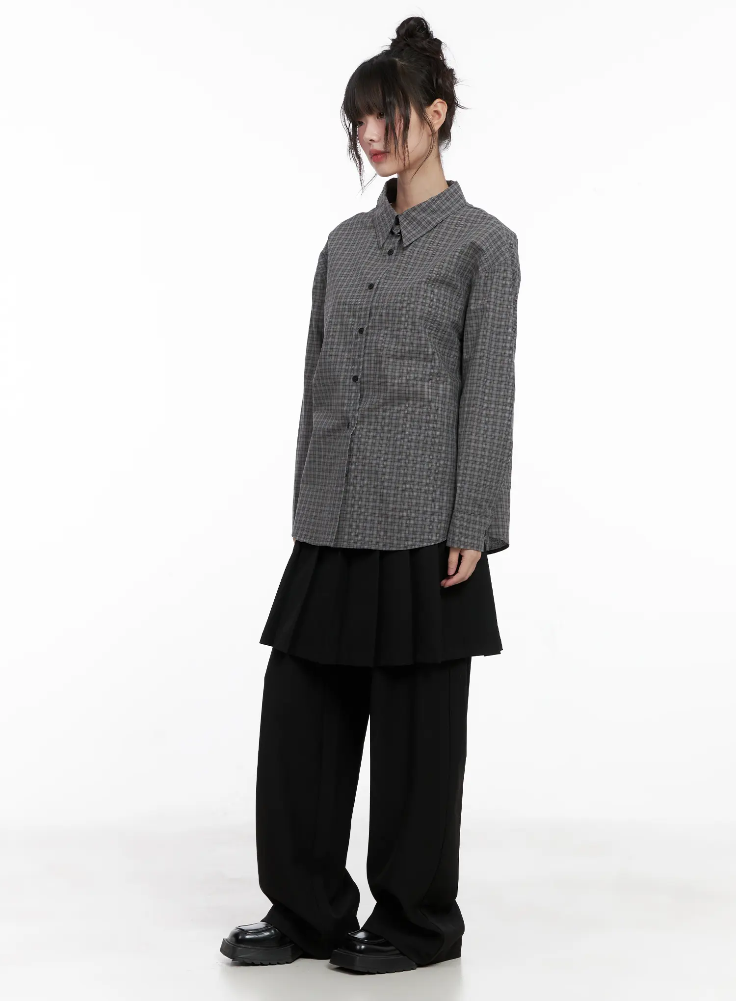 Checkered Button-Up Shirt CG515 - Image 5