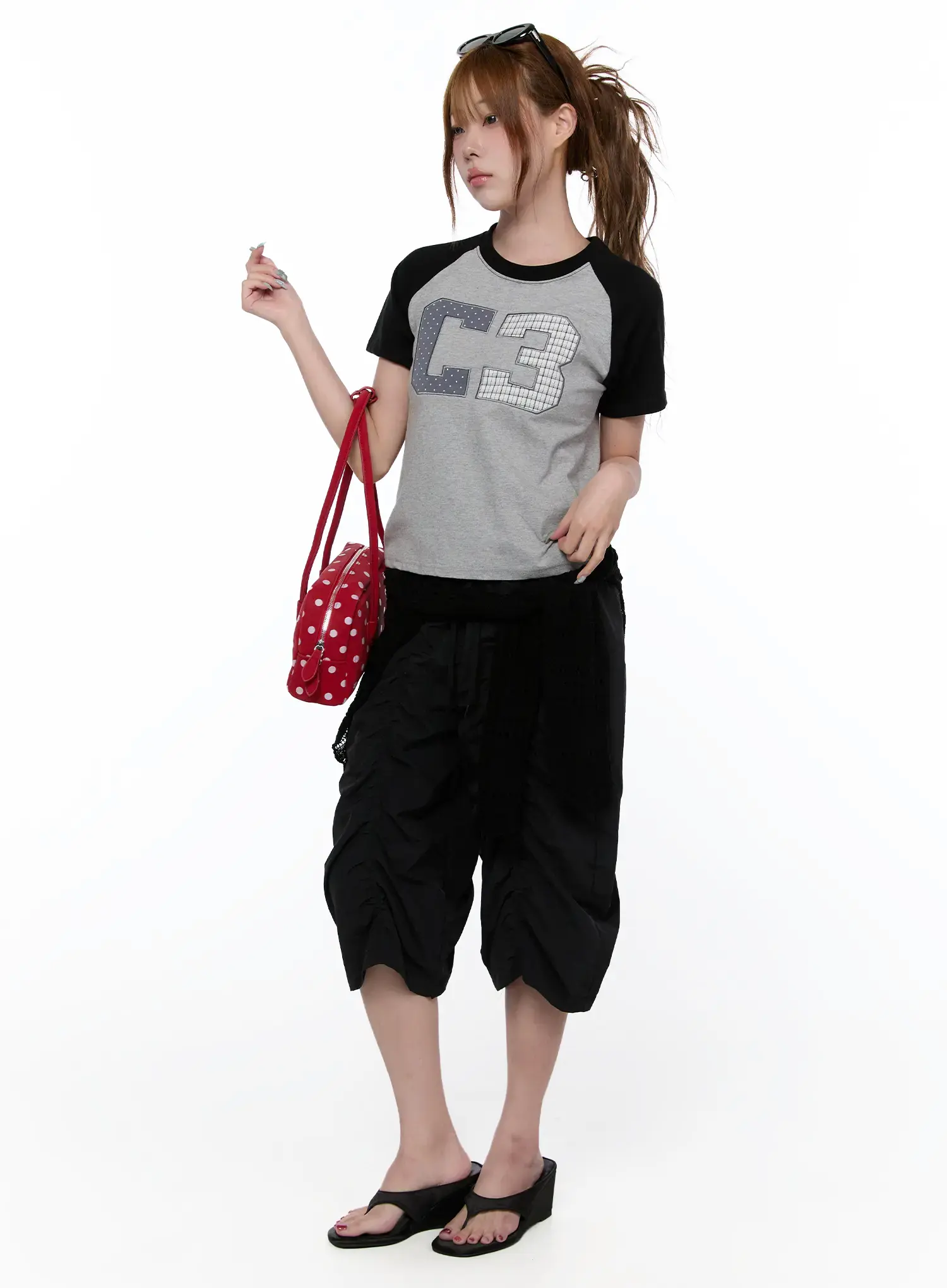 Checkered Graphic Short Sleeve Top CA522 - Image 3