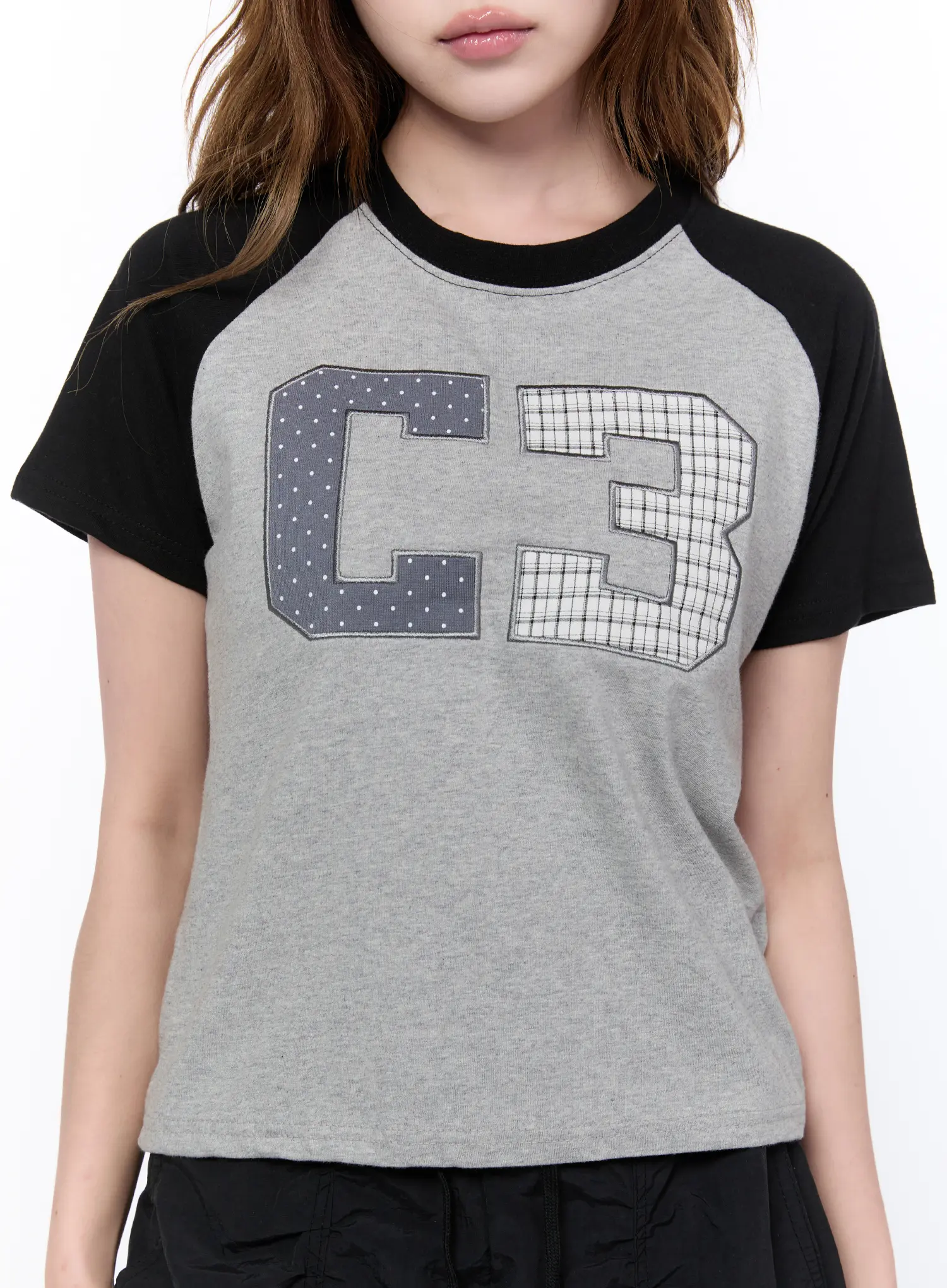 Checkered Graphic Short Sleeve Top CA522 - Image 5