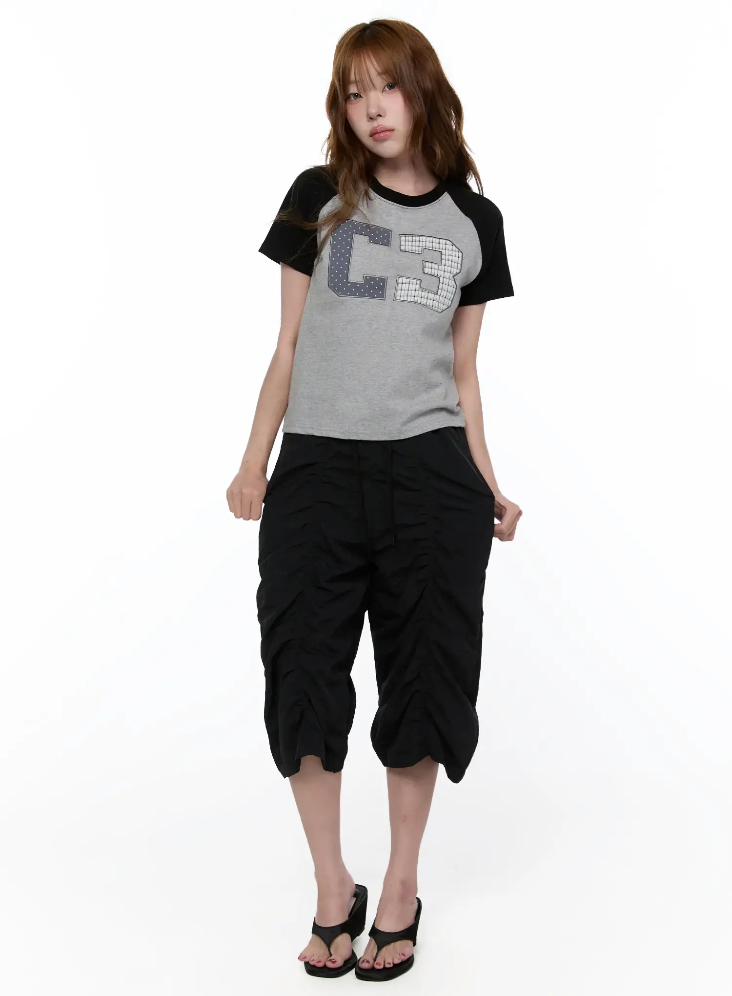 Checkered Graphic Short Sleeve Top CA522 - Image 7