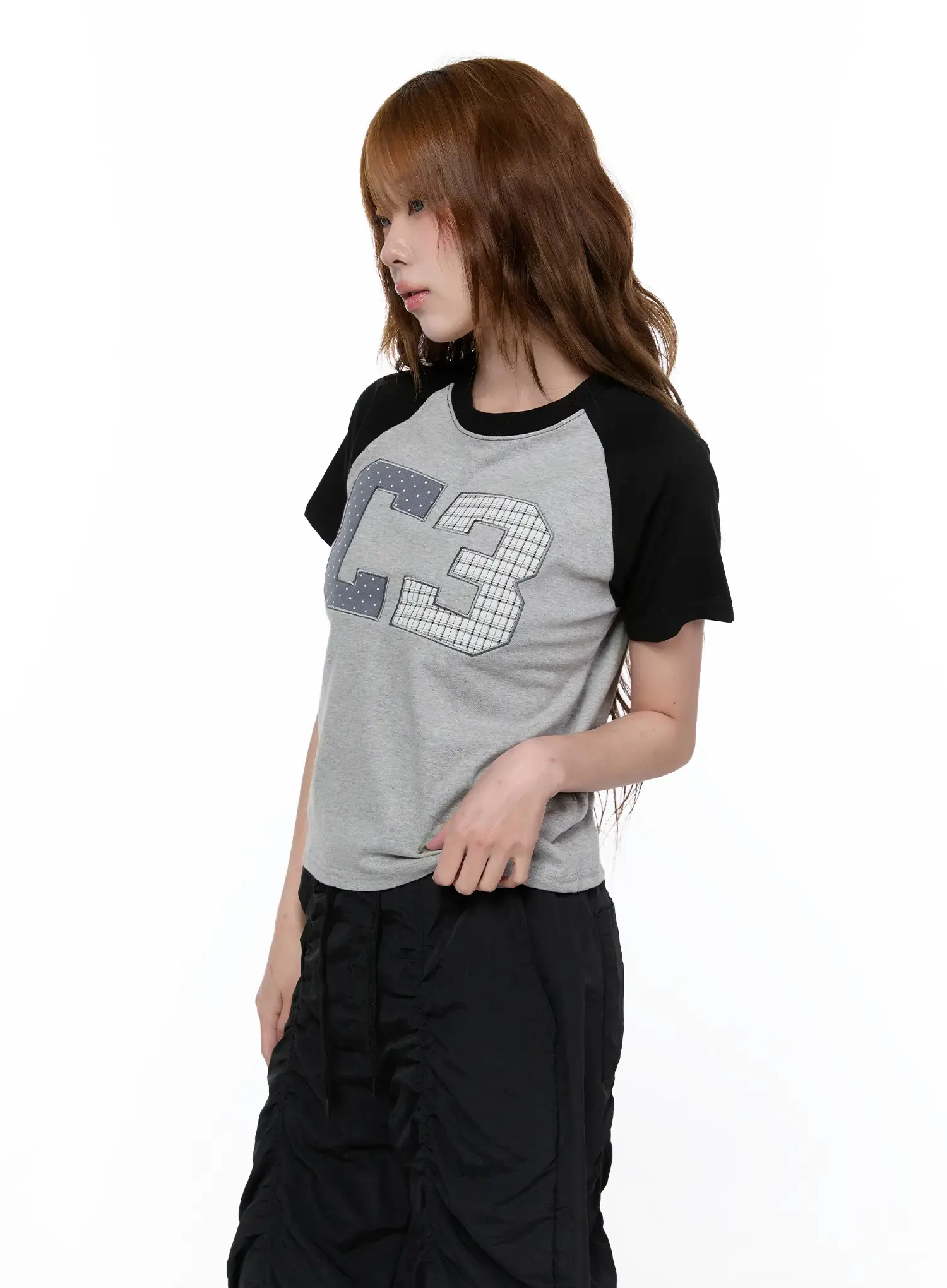 Checkered Graphic Short Sleeve Top CA522 - Image 8