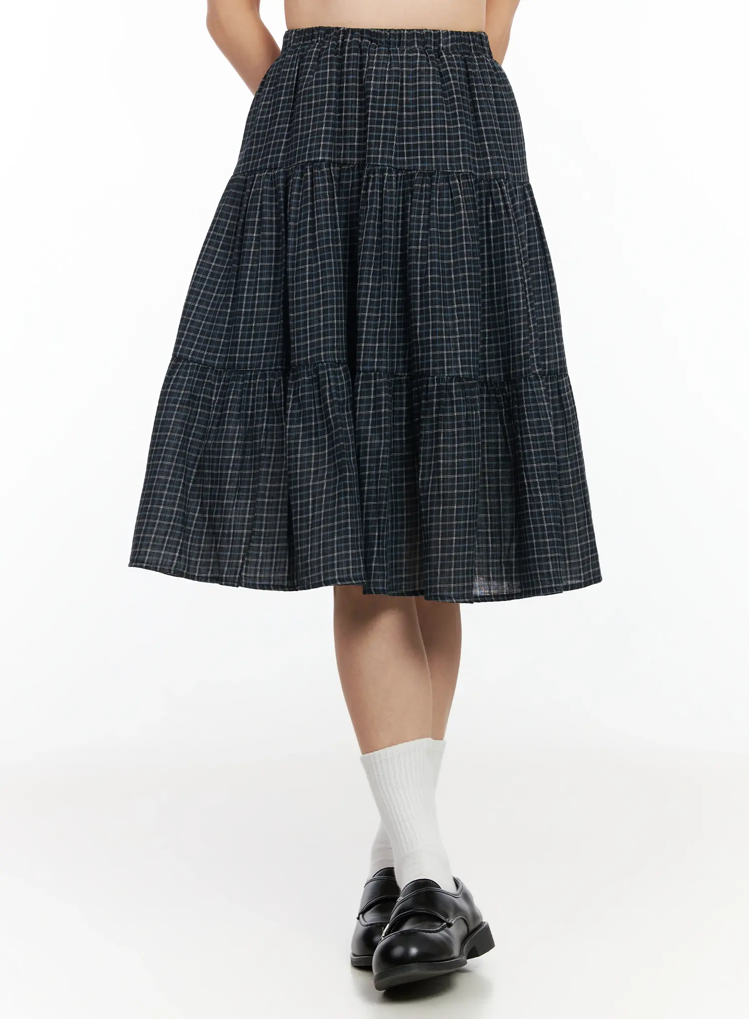 Checkered Midi Skirt IM524