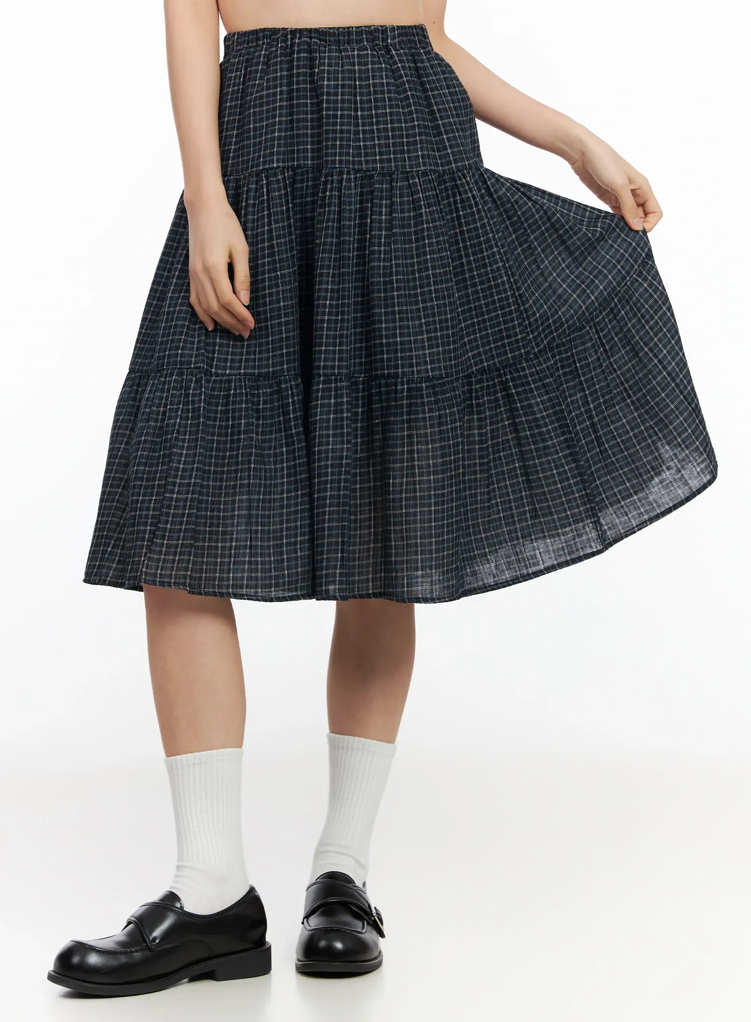 Checkered Midi Skirt IM524 - Image 3