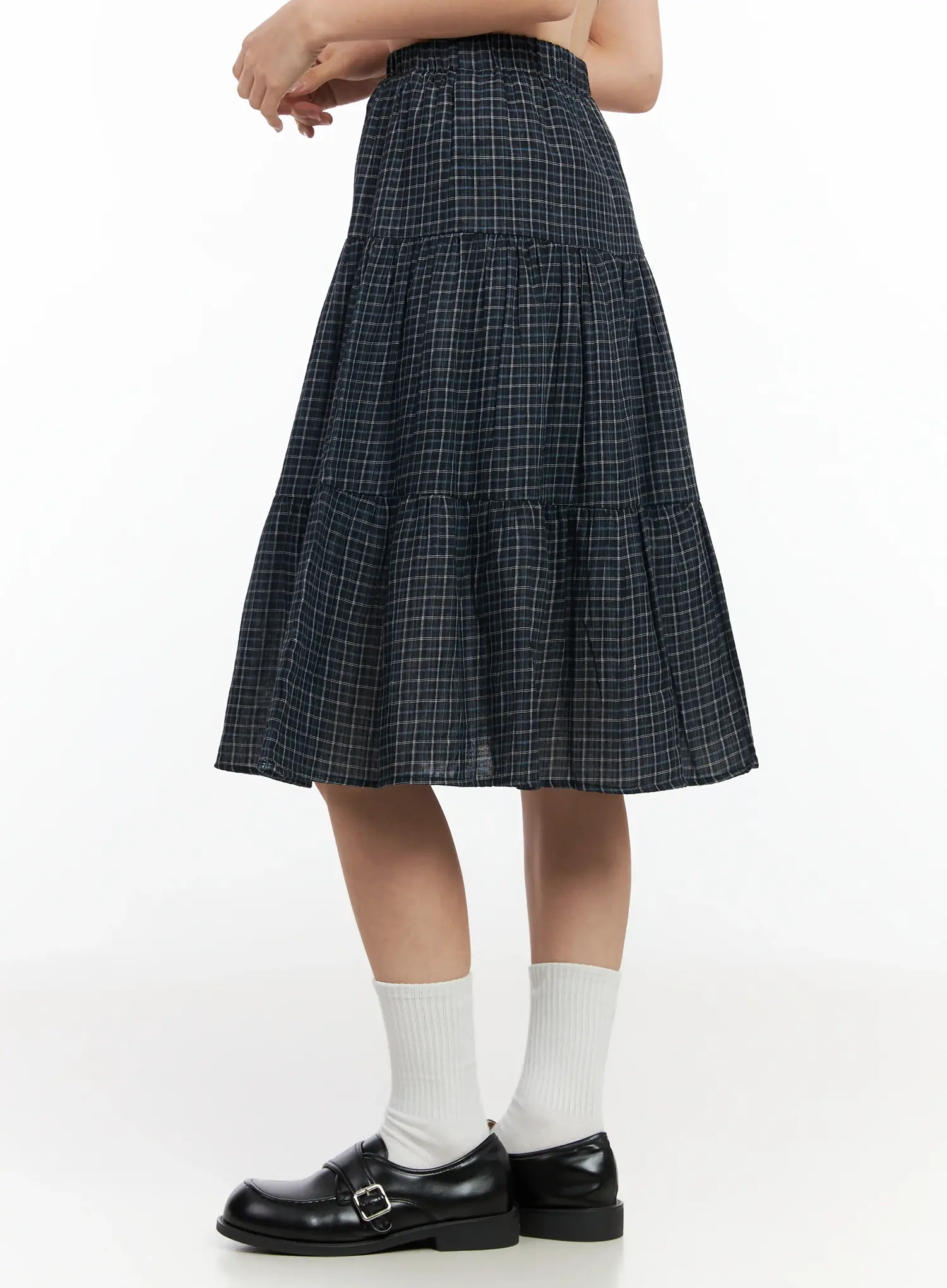 Checkered Midi Skirt IM524 - Image 4