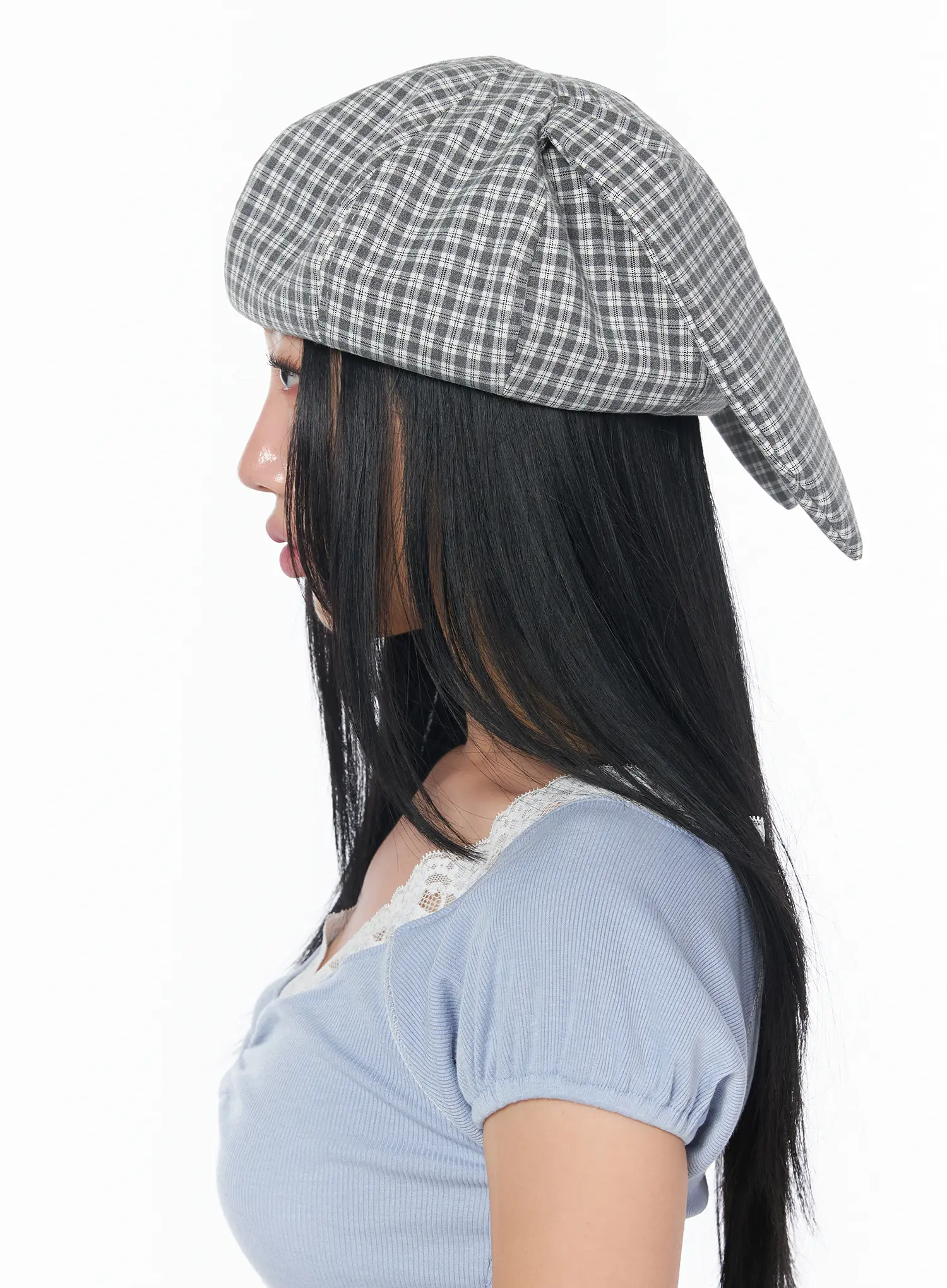 Checkered Rabbit Ear Hat CY513 - Image 6