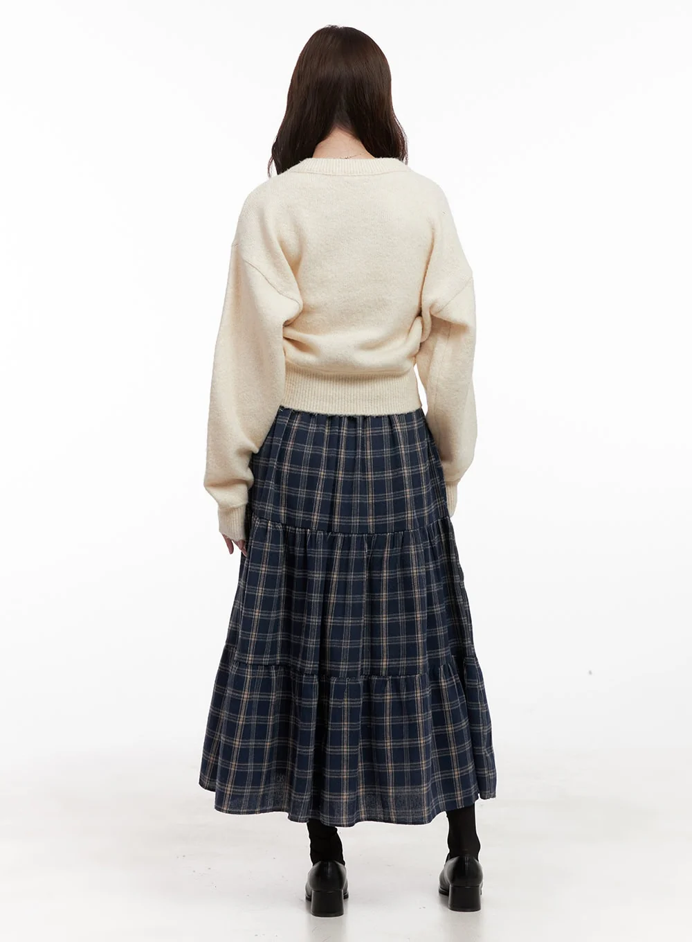 Checkered Ruffle Maxi Skirt OD403 - Image 6