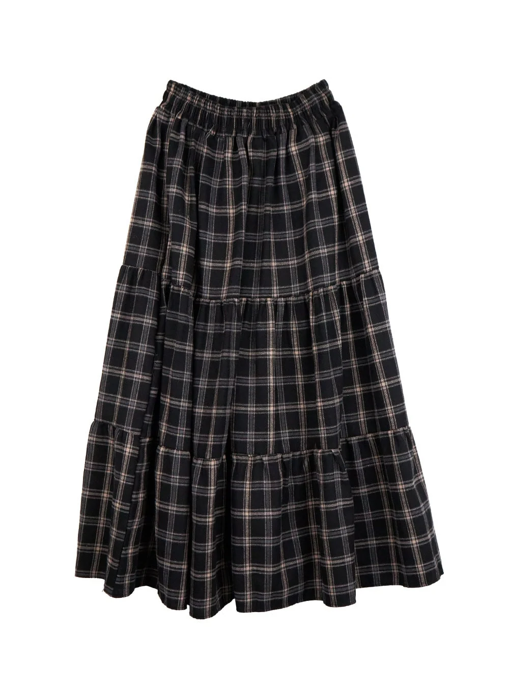 Checkered Ruffle Maxi Skirt OD403 - Image 9