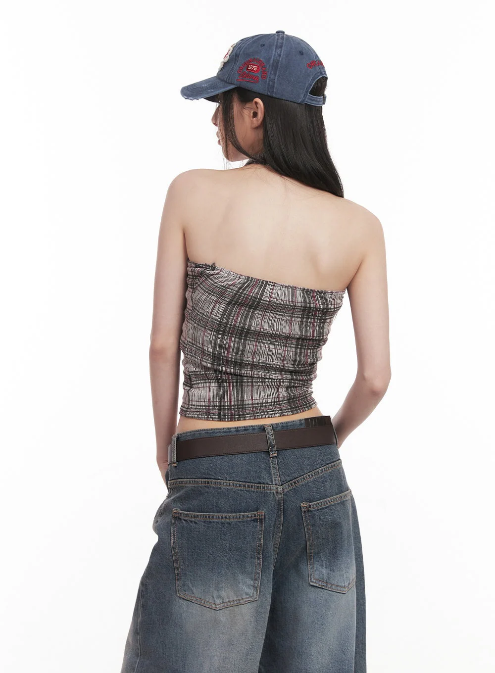 Checkered Tube Top & Scarf Set CM517 - Image 7