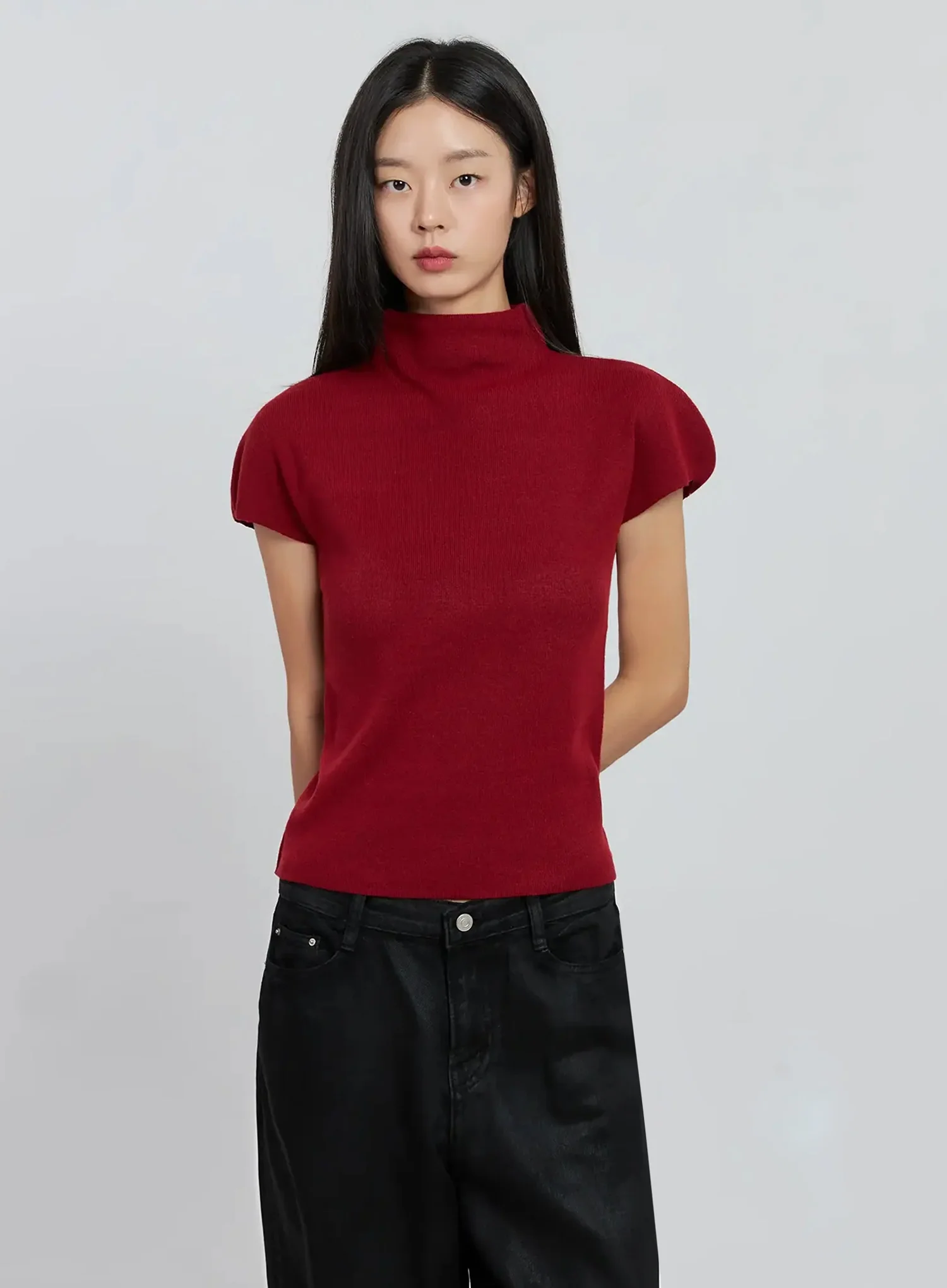 Chic High Neck Knit Top IO530 - Image 15