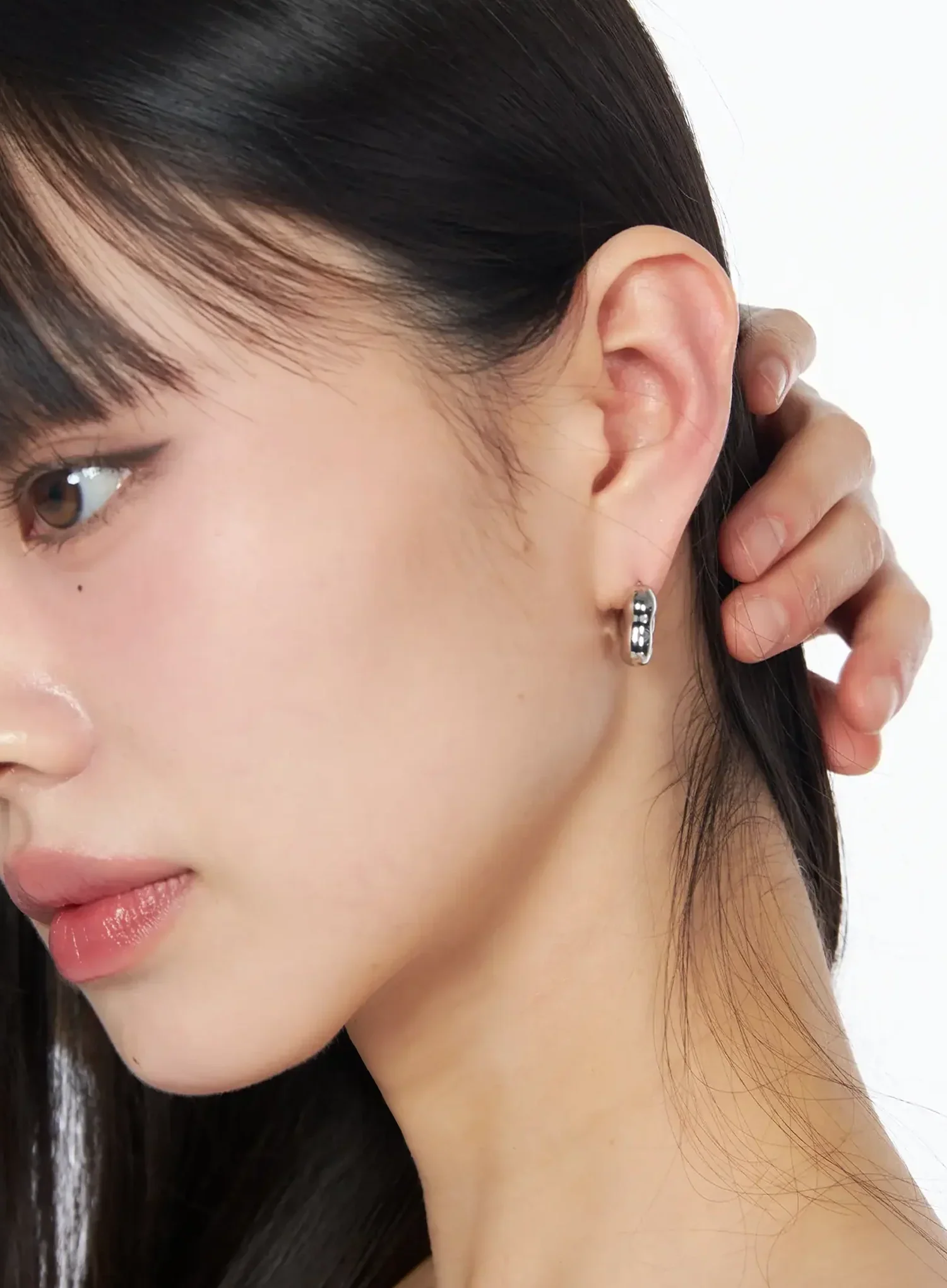 Chic Metallic Hoop Earrings IY520 - Image 3