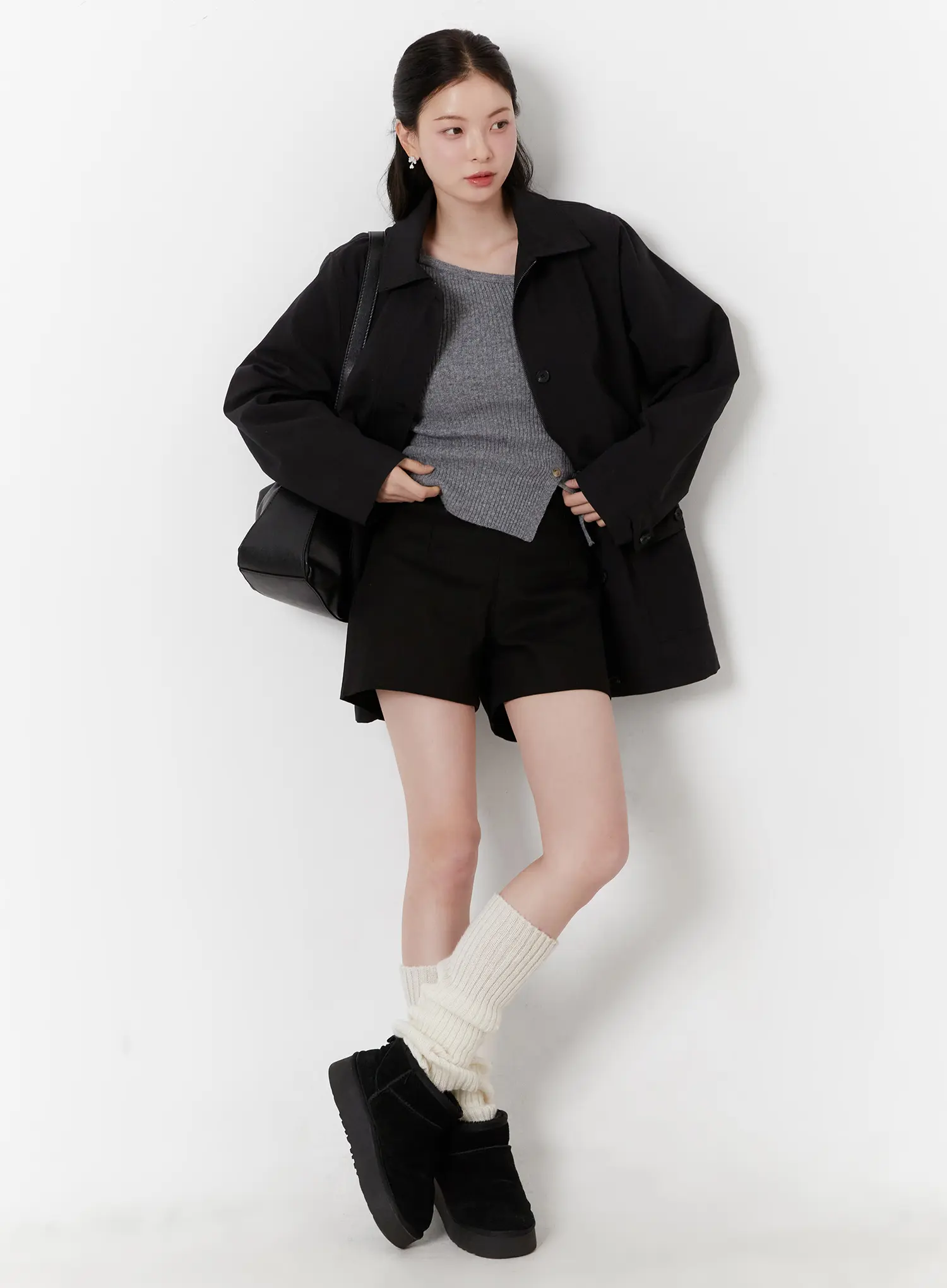 Chic Oversized Cotton Jacket F502 - Image 3