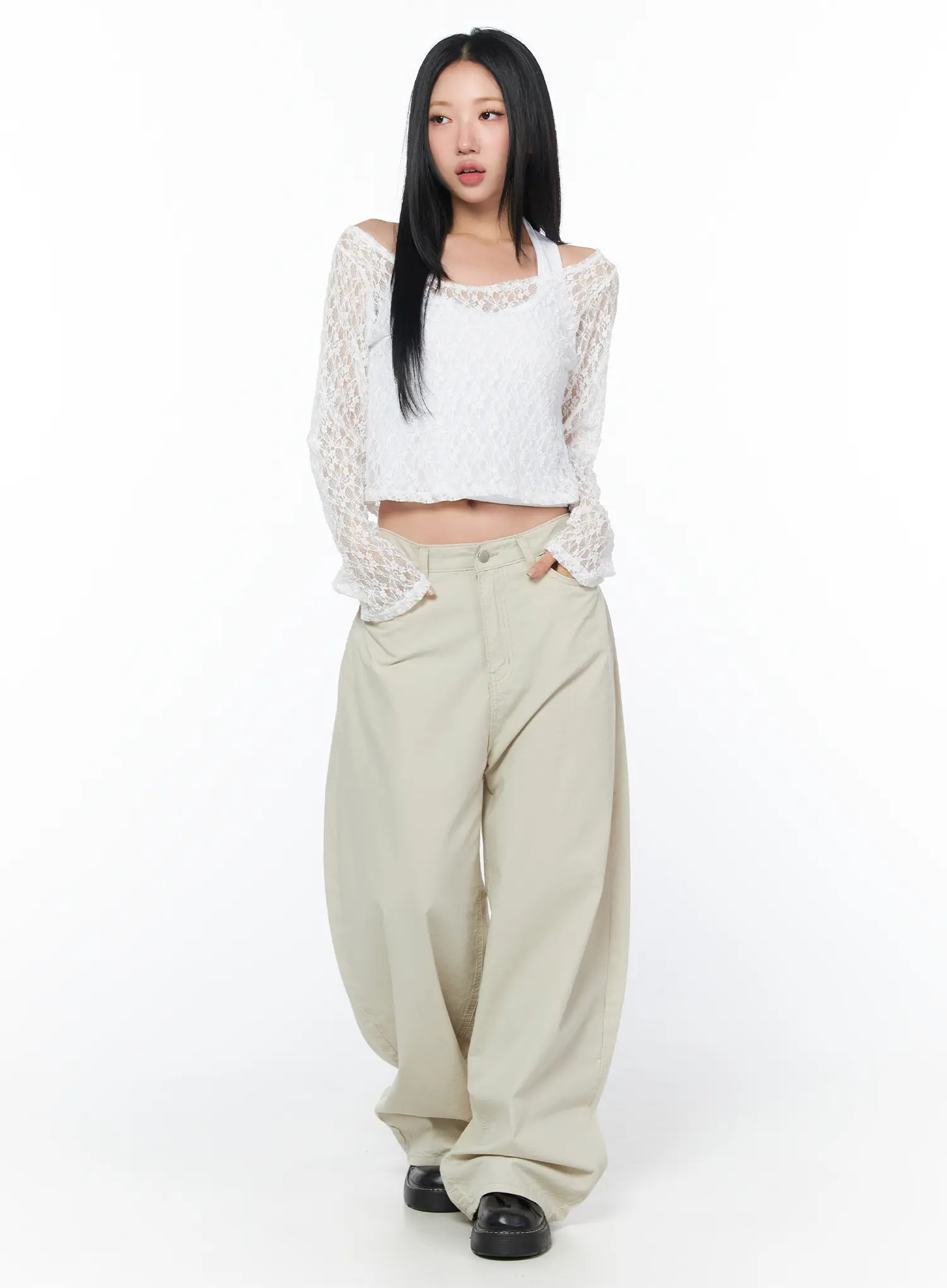 Chic Sheer Lace Top Set CY512 - Image 3