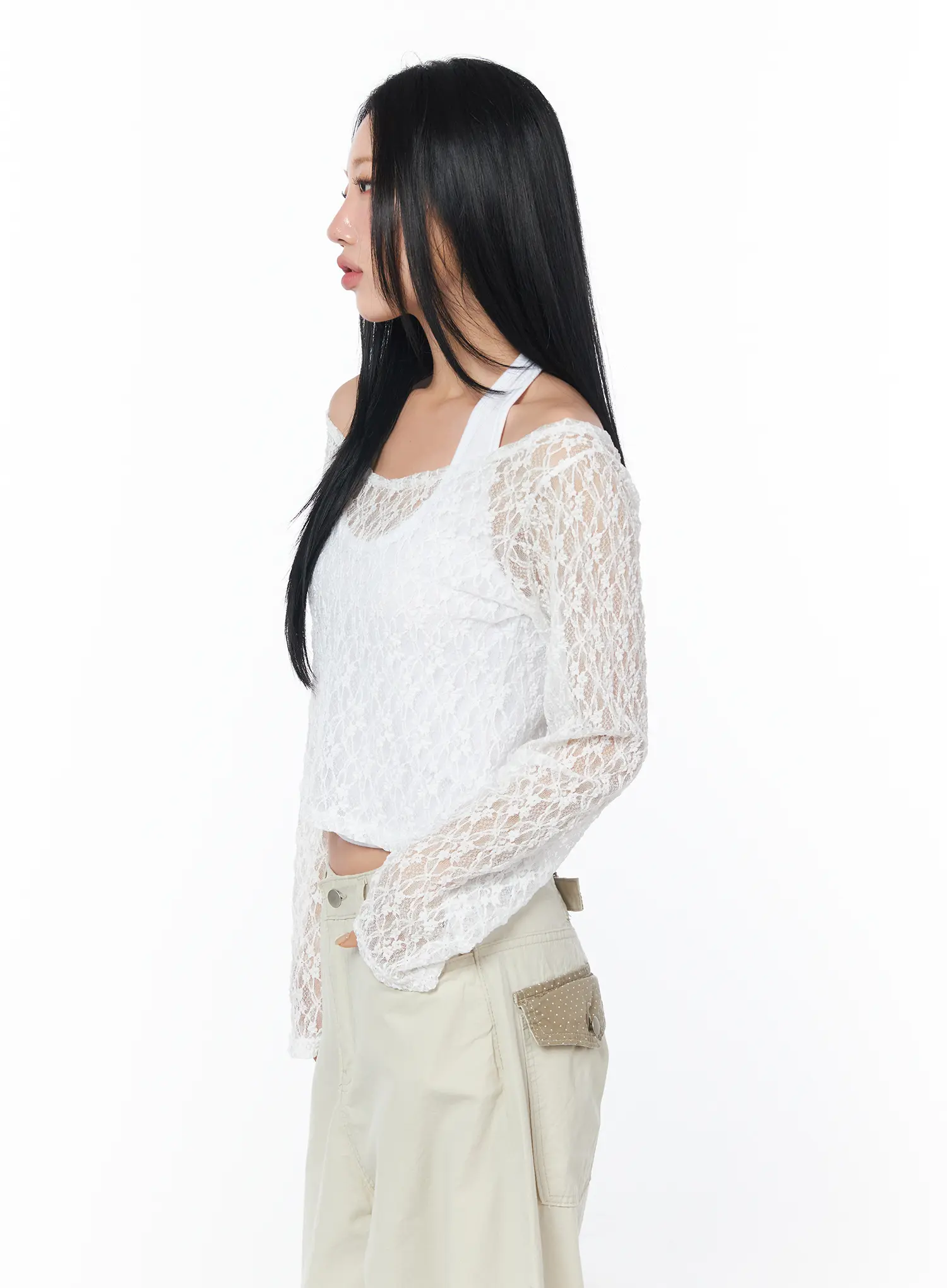 Chic Sheer Lace Top Set CY512 - Image 6