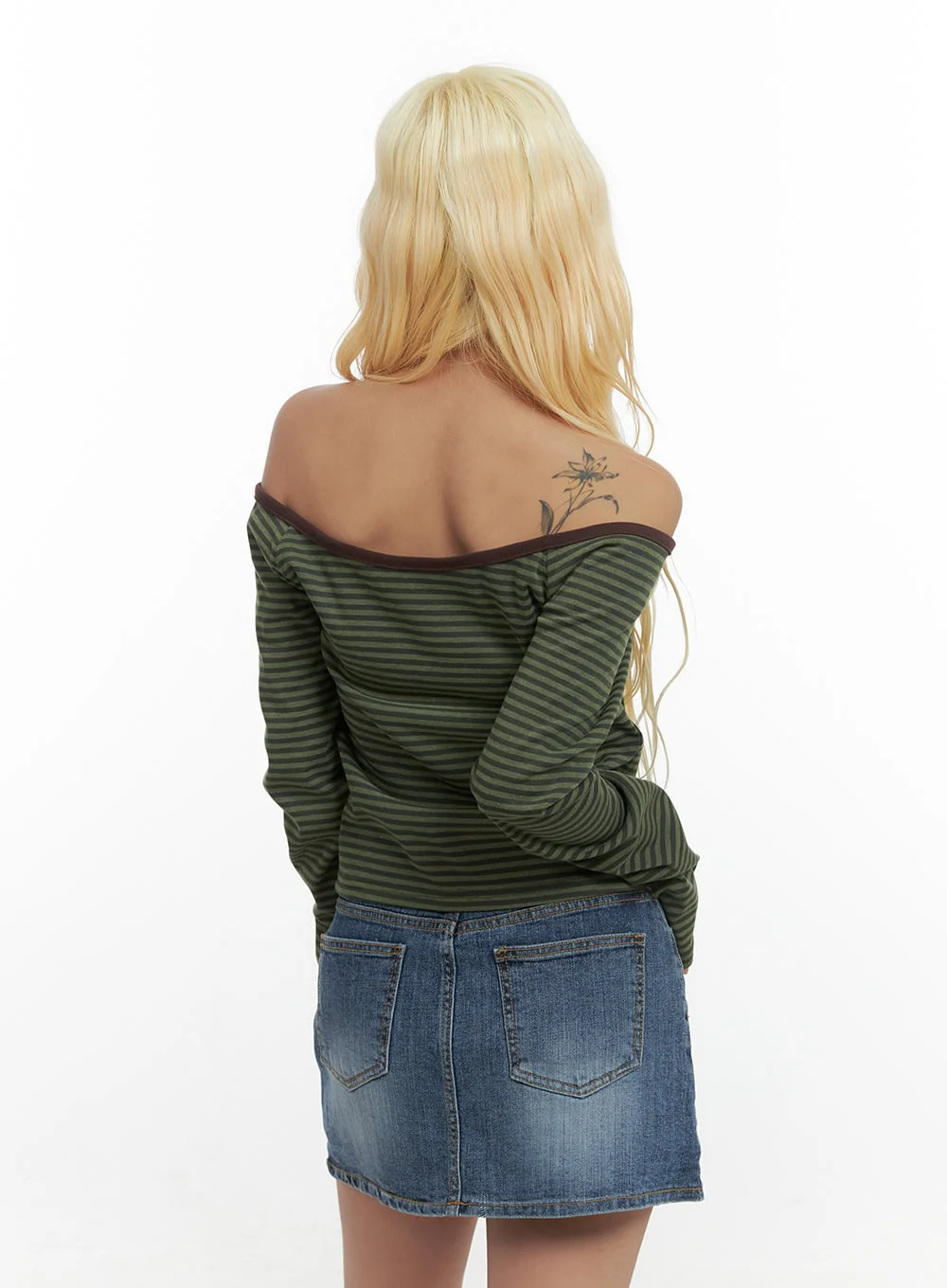 Chic Striped Off-Shoulder Long Sleeve CS425 - Image 5
