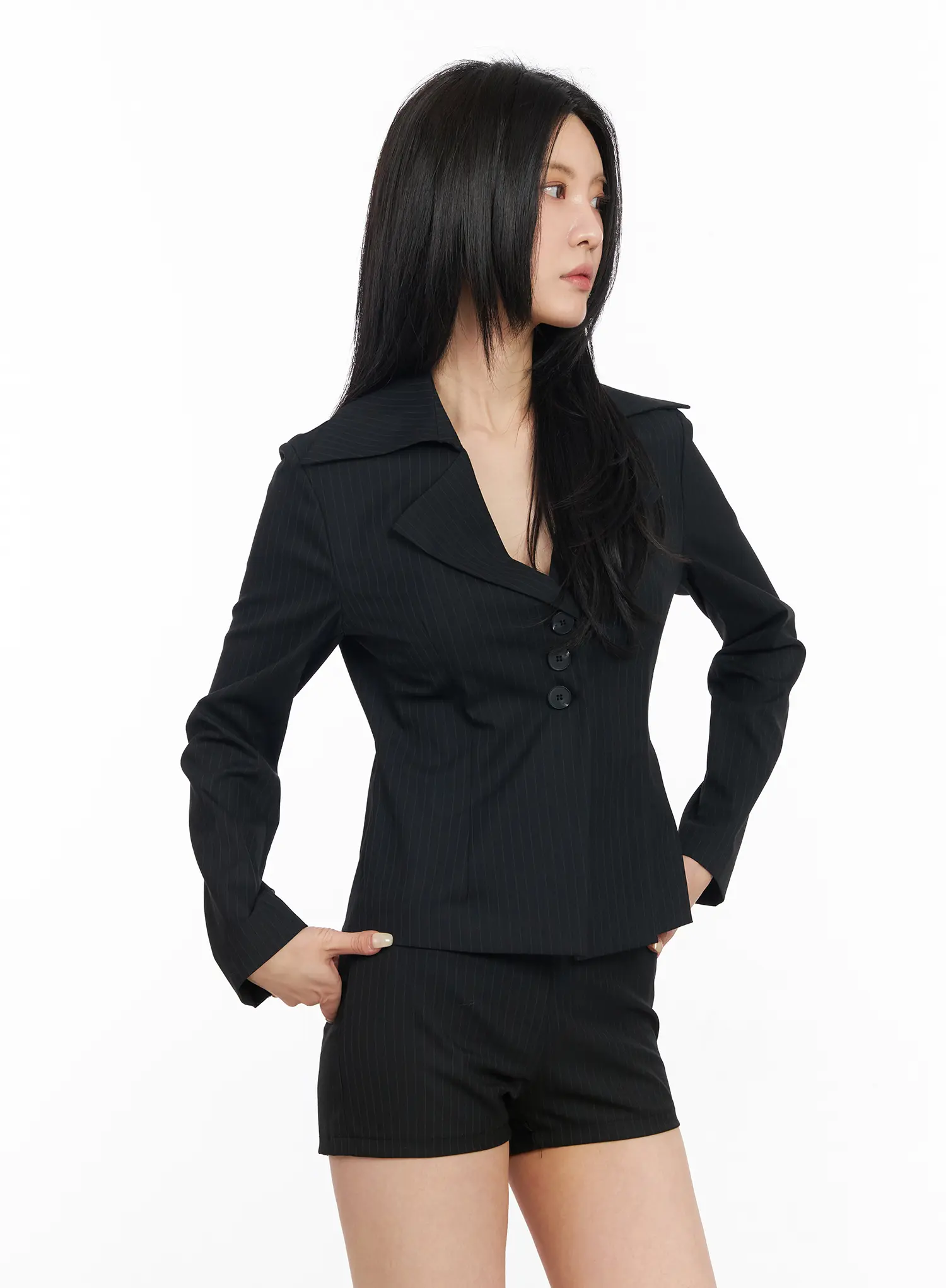 Chic Striped Tailored Blazer Jacket CM517 - Image 4